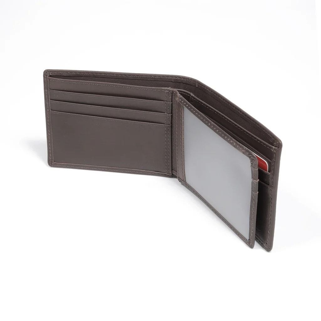 camel active Men's Genuine Cowhide Leather Bi Fold Wallet 9 Card Slots - Dark Brown SBF2B22WX2#DBN - Image 5