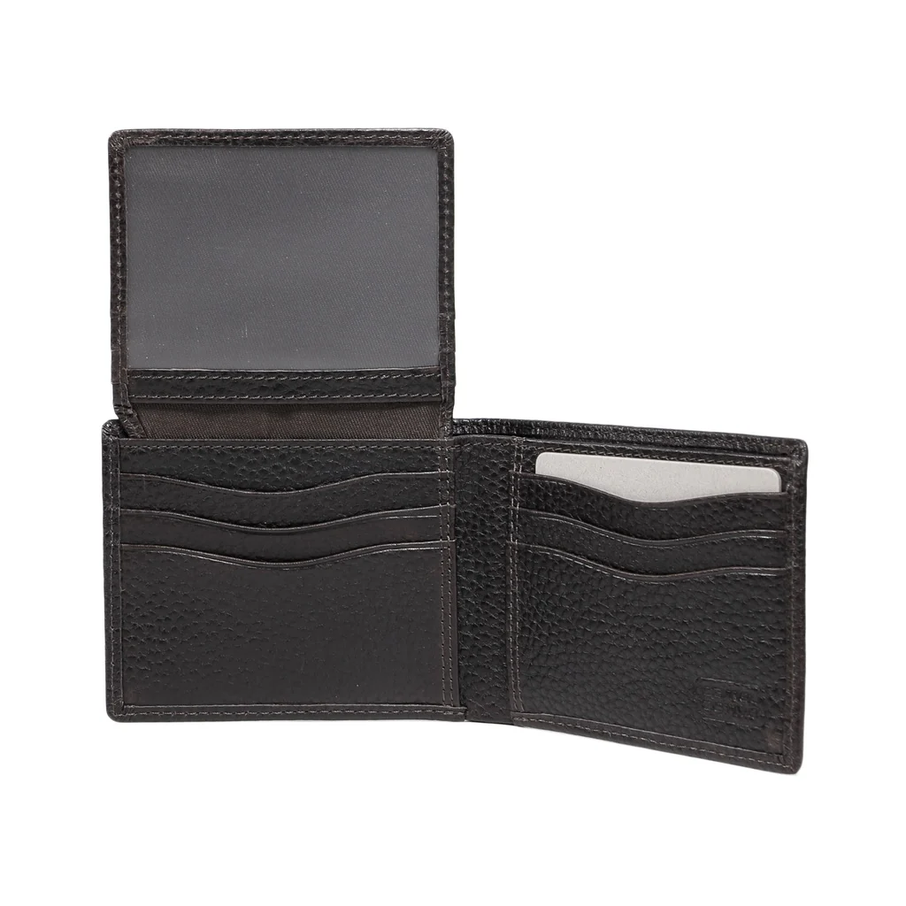camel active Men's Genuine Cowhide Leather Bi Fold Wallet 9 Card Slots Grainy Finished  - Dark Brown UBF2615CO2#DBN - Image 6