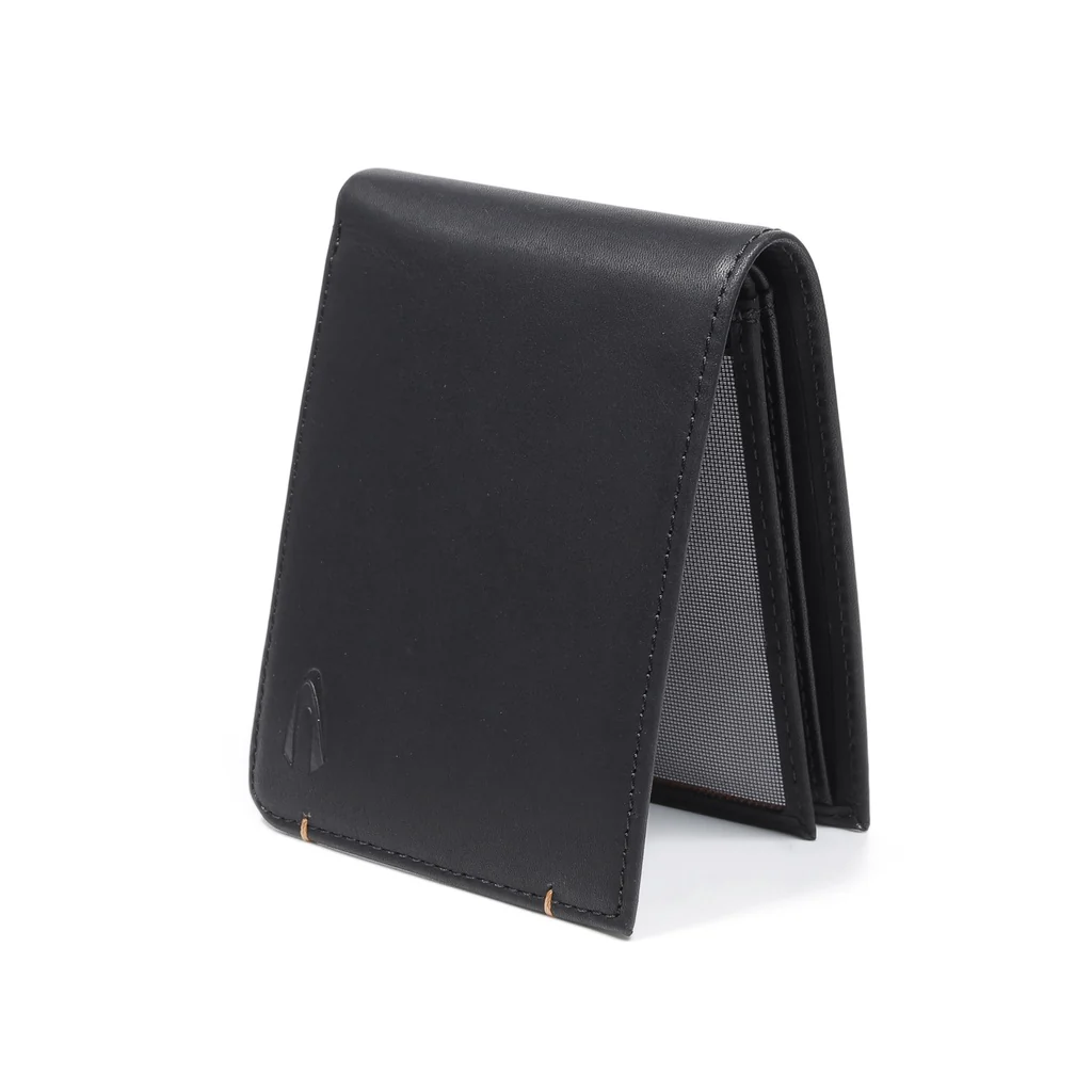 camel active Men's Genuine Cowhide Leather Bi Fold Wallet 9 Card Slots Wax Finished - Black SBF0809EC2#BLK - Image 5