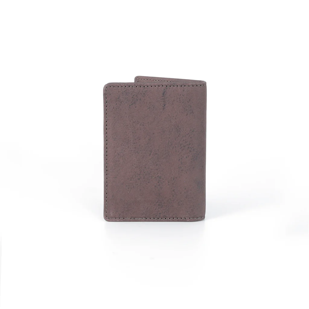 camel active Men's Genuine Cowhide Leather Card Holder 3 Card Slots Irregular Shades Finished -Dark Brown BCH3615SG3#DBN - Image 3