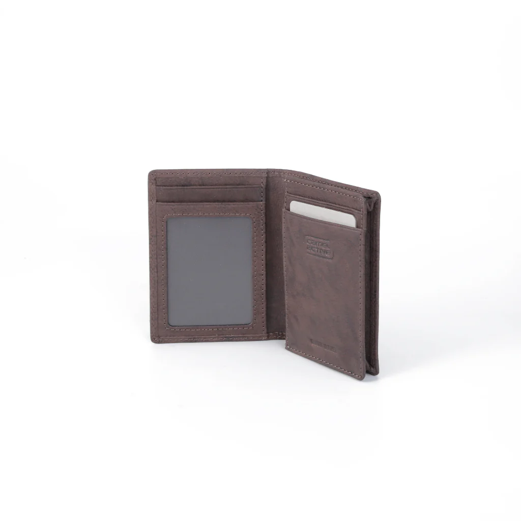 camel active Men's Genuine Cowhide Leather Card Holder 3 Card Slots Irregular Shades Finished -Dark Brown BCH3615SG3#DBN - Image 4