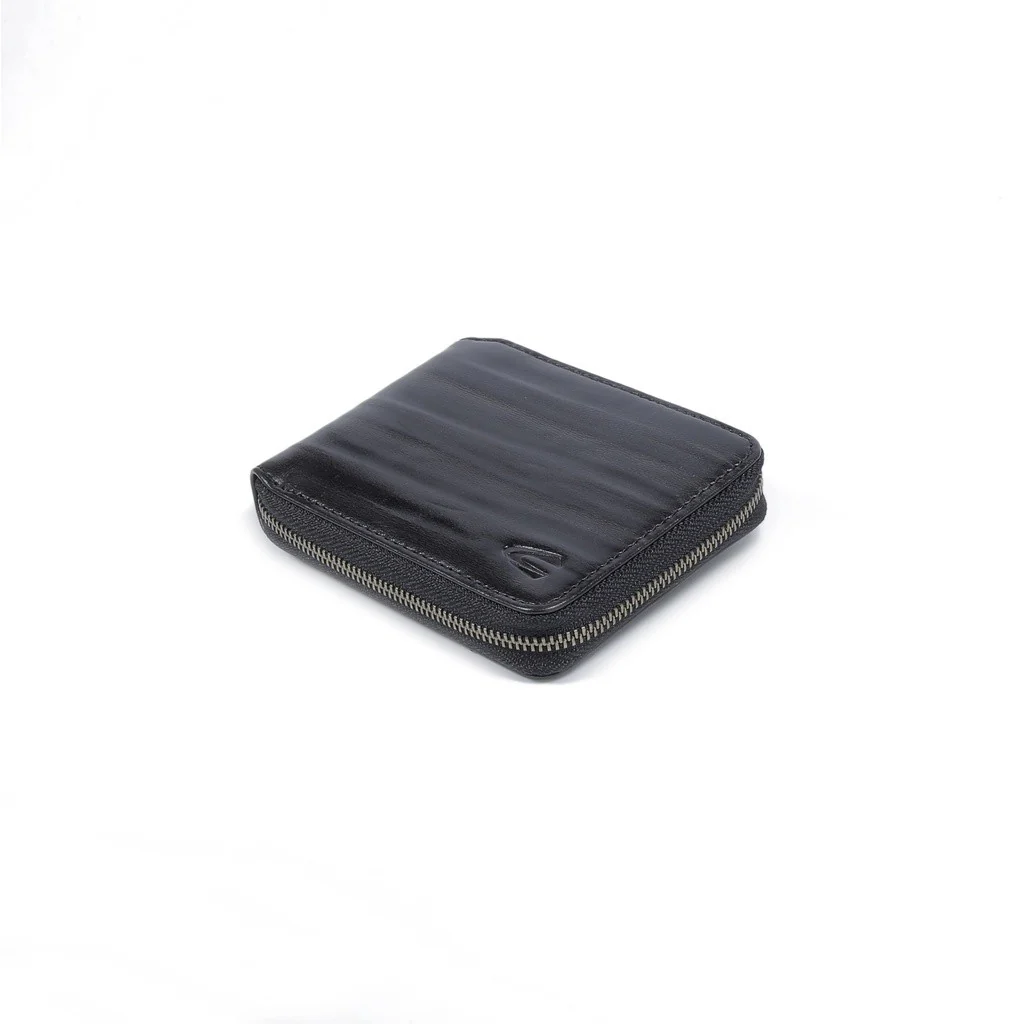 camel active Men's Genuine Cowhide Leather Zip Bi Fold Wallet 7 Card Slots Stamped Finished - Black ZSW2617AC2#BLK - Image 5