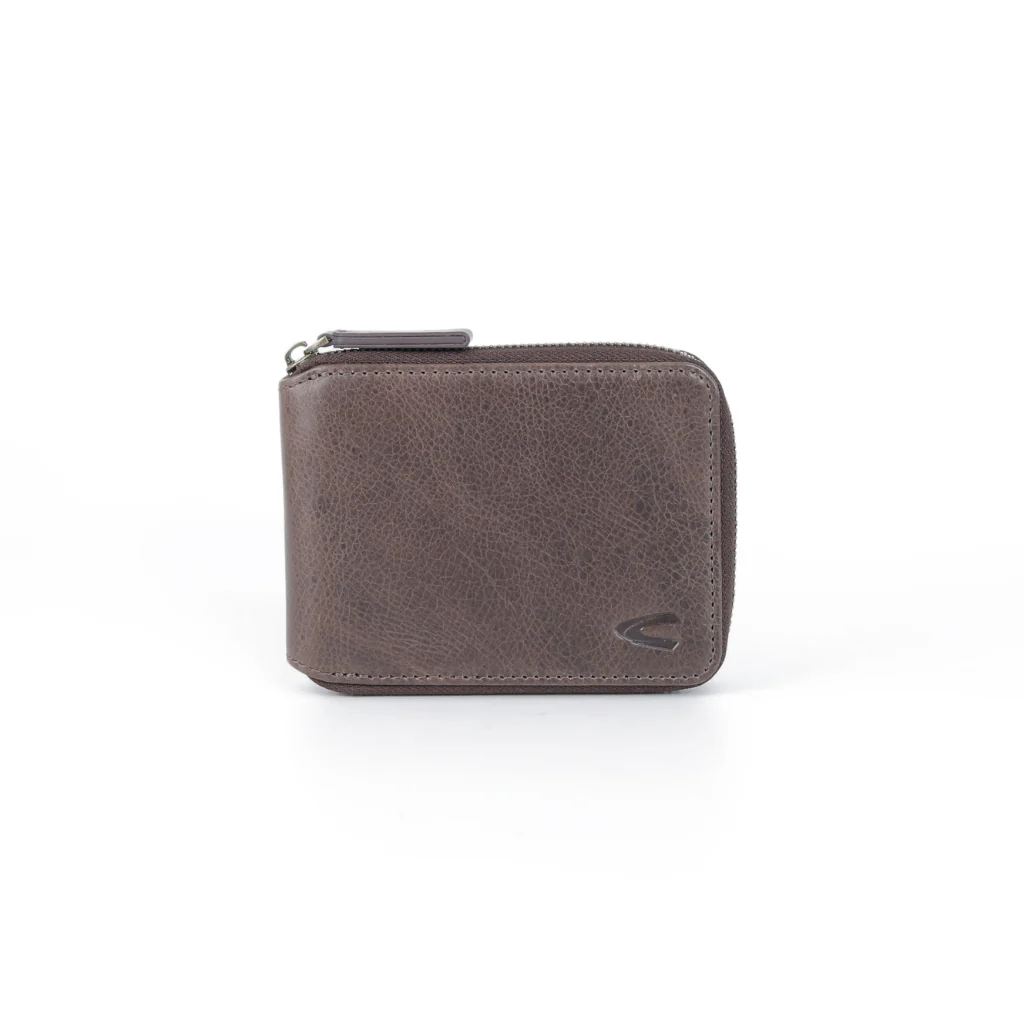 camel active Men's Genuine Cowhide Leather Zip Bi Fold Wallet 8 Card Slots - Dark Brown ZSW3619SO3#DBN - Image 2