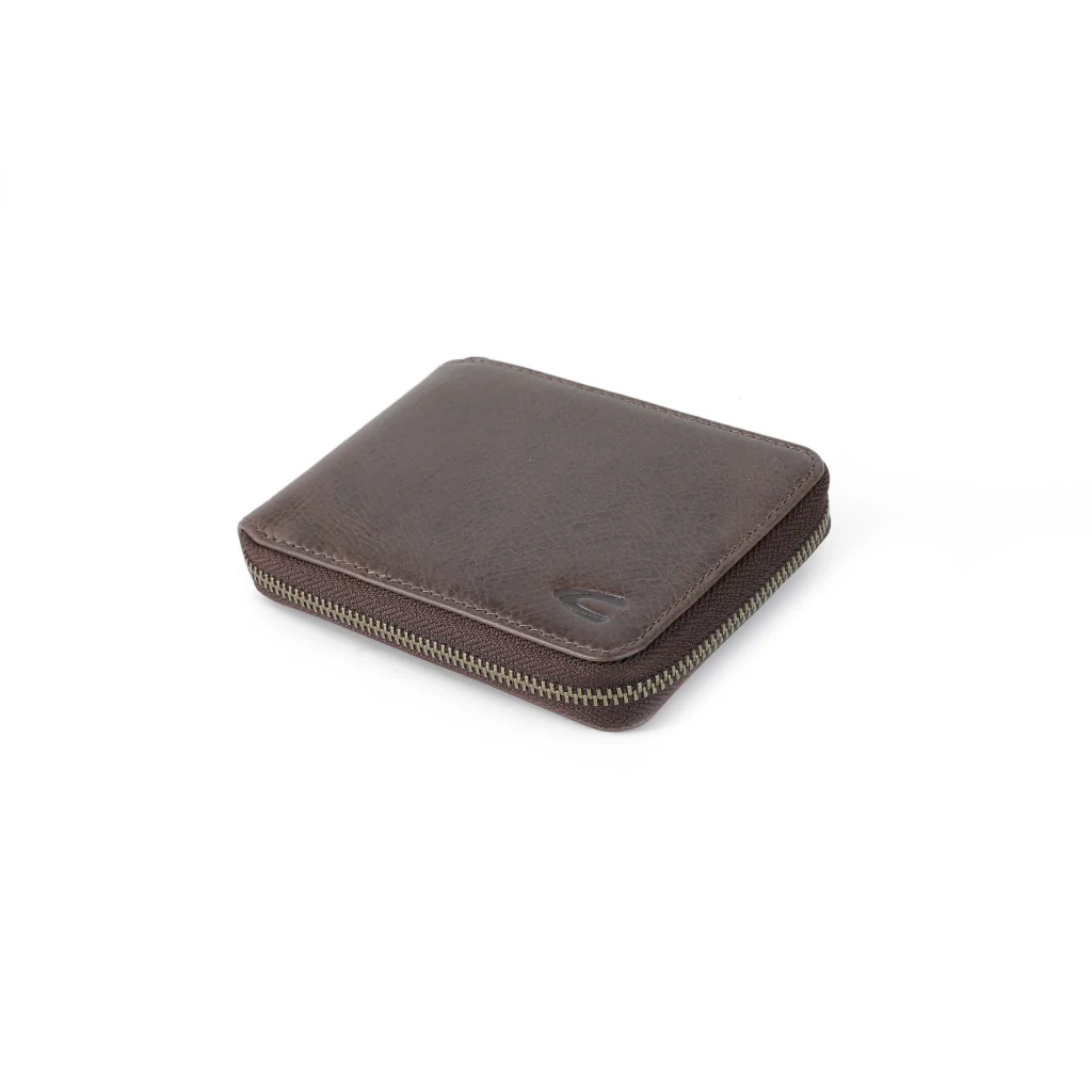 camel active Men's Genuine Cowhide Leather Zip Bi Fold Wallet 8 Card Slots - Dark Brown ZSW3619SO3#DBN - Image 6