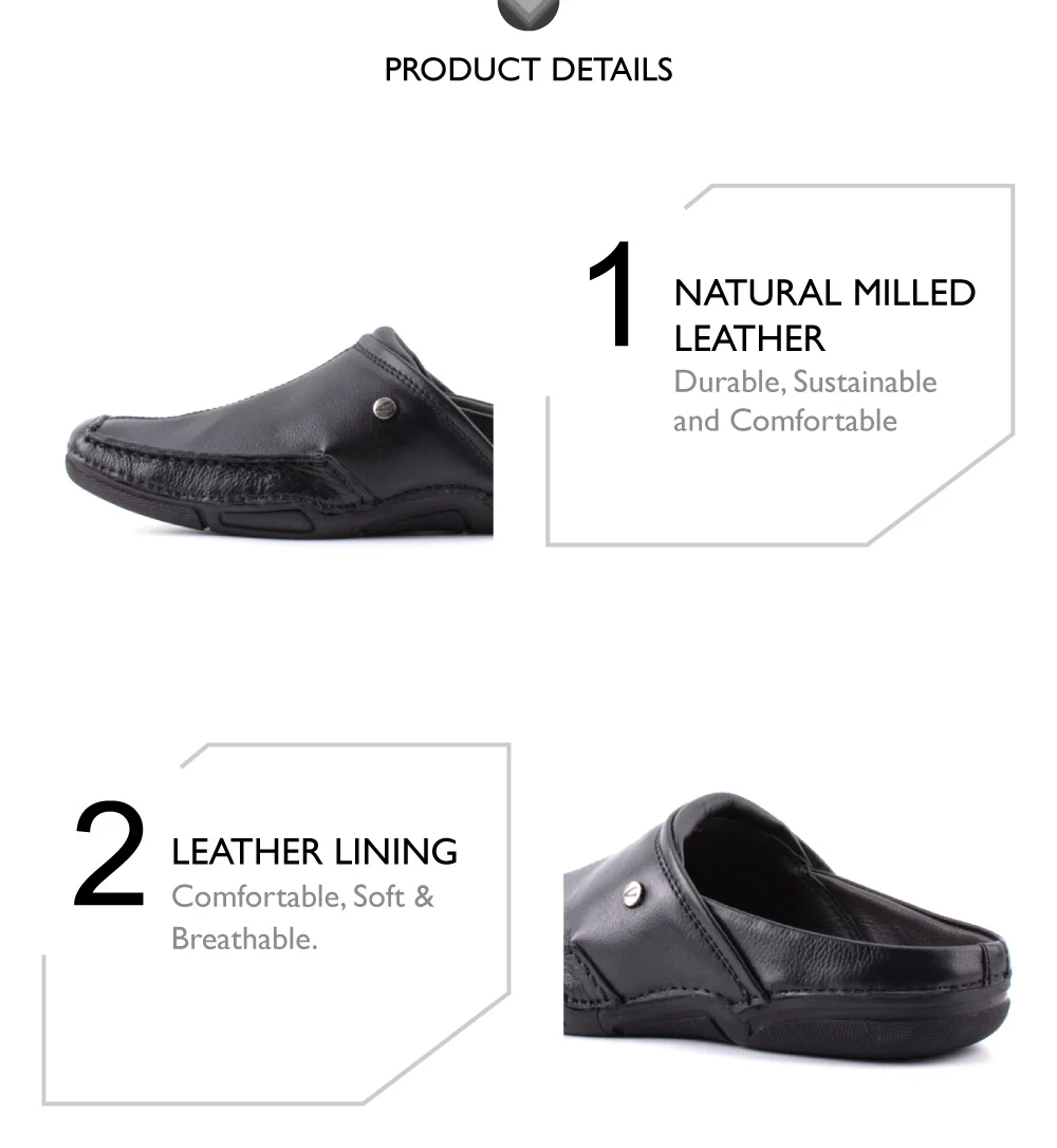 camel active Natural Milled Leather Slip On Shoes Men Black LUZON 872402-AM1-1 - Image 8