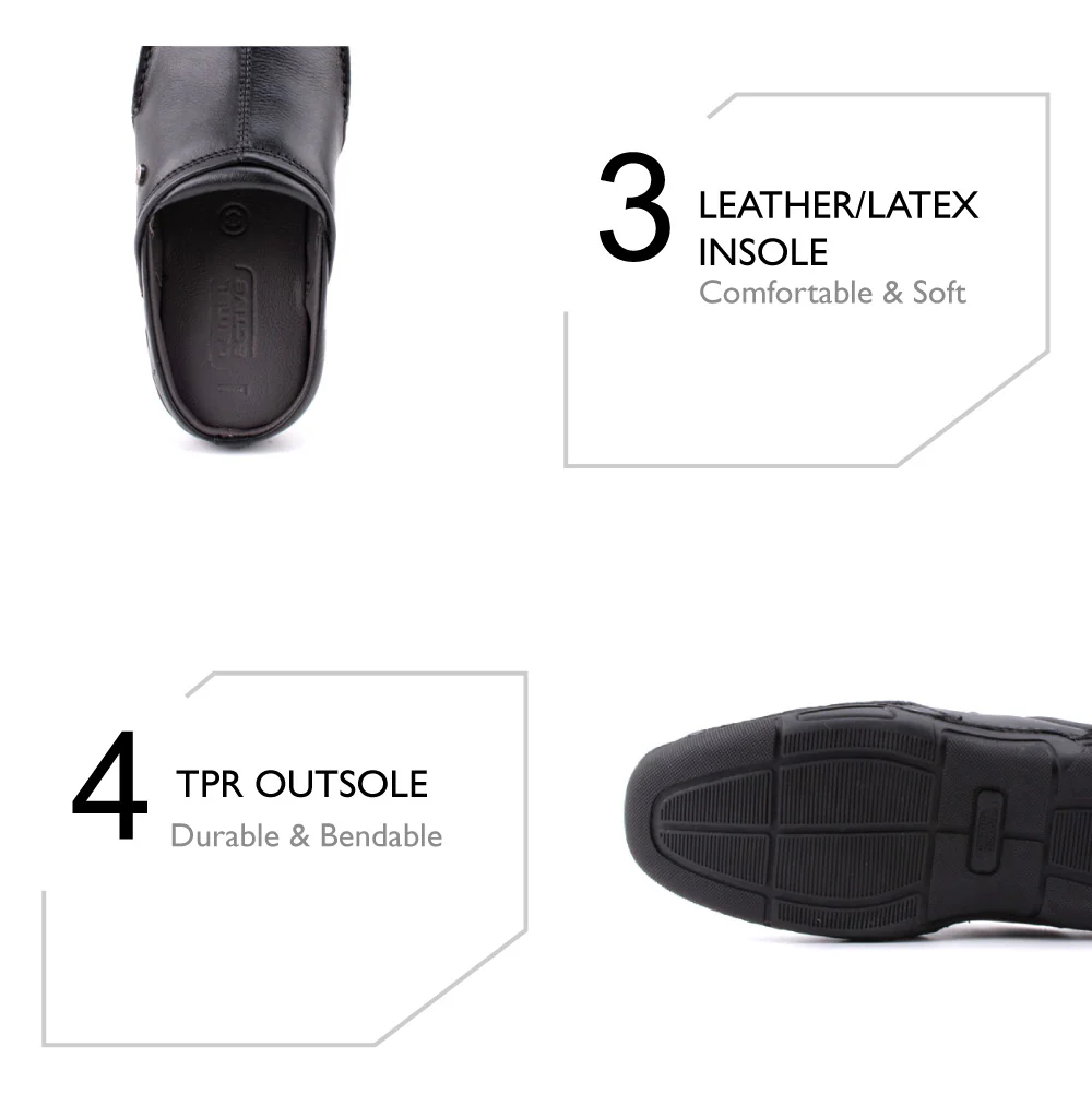 camel active Natural Milled Leather Slip On Shoes Men Black LUZON 872402-AM1-1 - Image 9