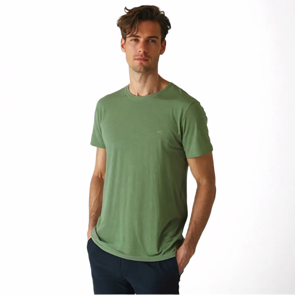 camel active Men Round Neck T-Shirt - Regular Fit 100% Soft Cotton Multicolours Tee 9-282Y21CR2703 - Image 4