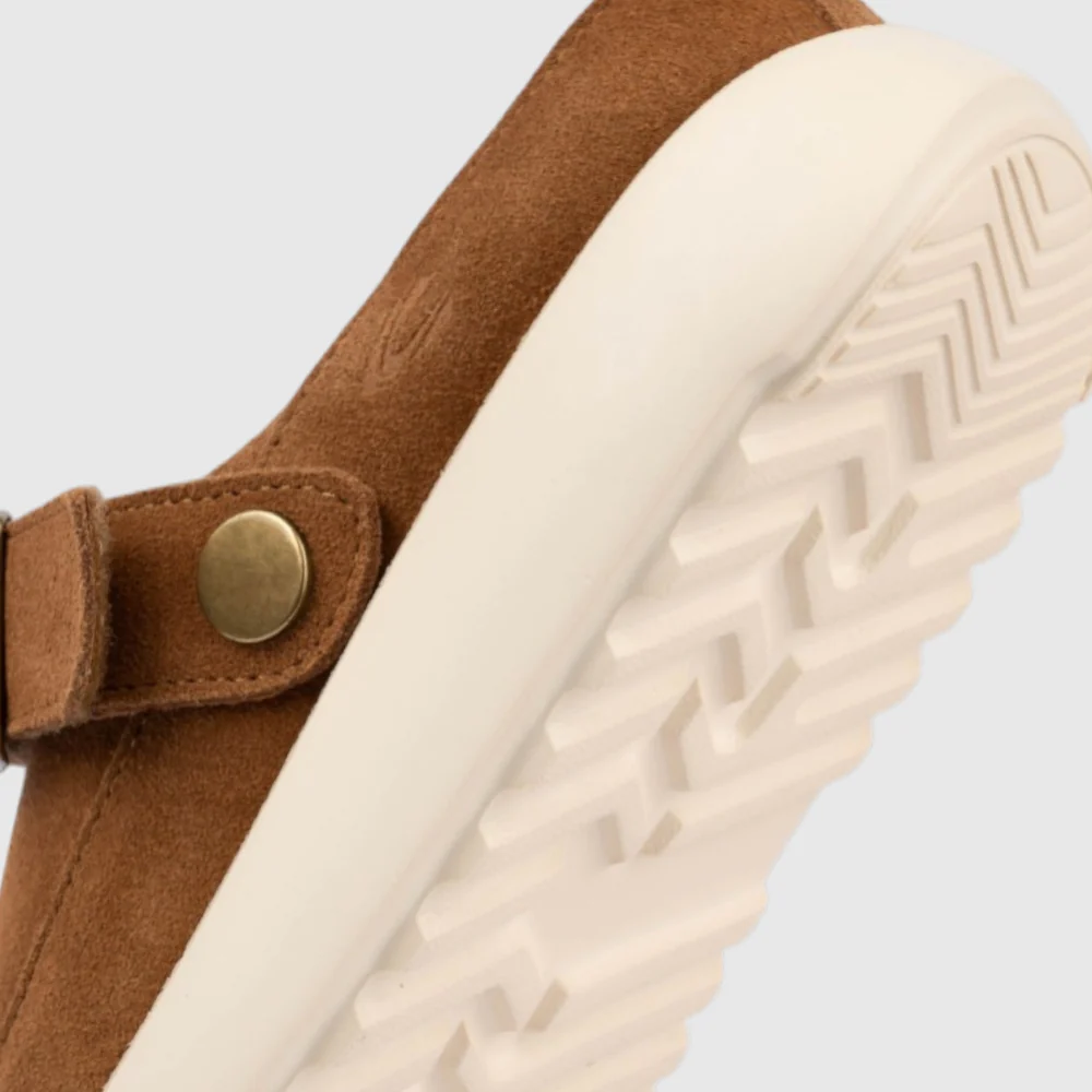 camel active Women Lacey Leather Comfort Clog Sandals -762505-DZ01SV-31-L.BROWN - Image 6