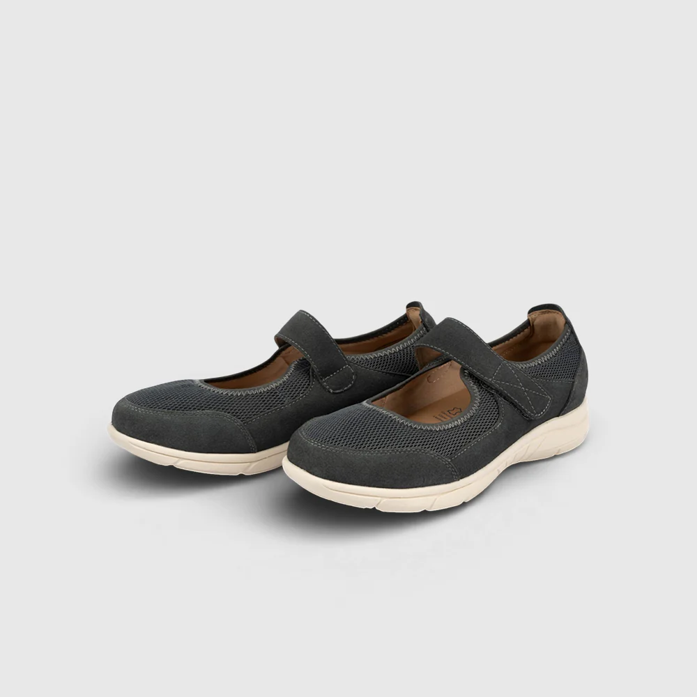 camel active Women Mabel Comfort Leather Sneakerina Shoe -762506-DZ03SV-13-D.GREY - Image 3