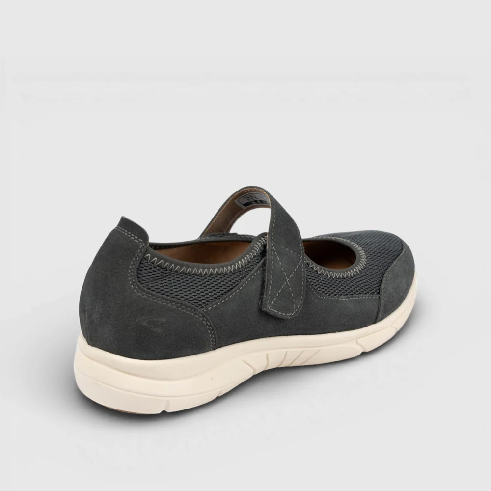 camel active Women Mabel Comfort Leather Sneakerina Shoe -762506-DZ03SV-13-D.GREY - Image 4