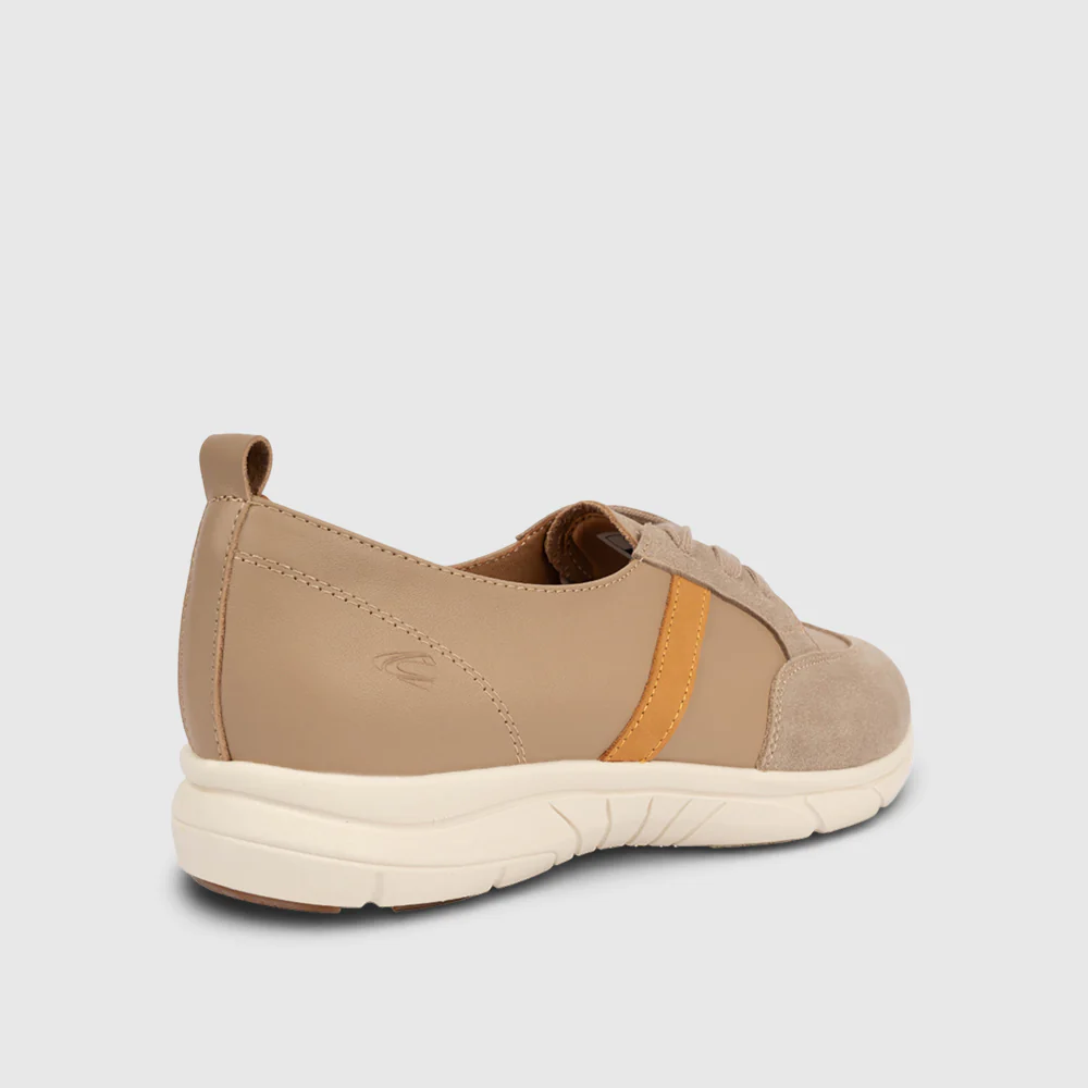 camel active Women Mabel Leather Lace-Up Slp-On Sneakers -762506-DZ02SV-53-Almond - Image 4