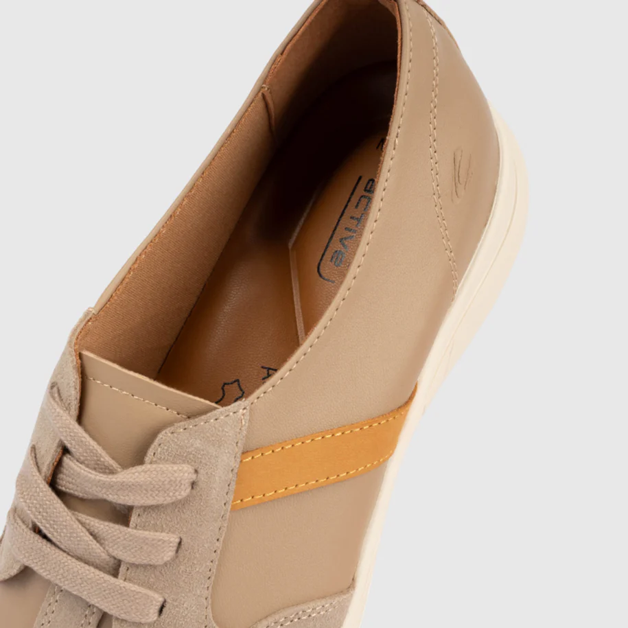 camel active Women Mabel Leather Lace-Up Slp-On Sneakers -762506-DZ02SV-53-Almond - Image 5