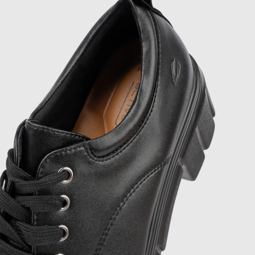 camel active Women Reese Lace-Up Chunky Heeled Shoes -722501-RI02SV-1-BLACK - Image 5