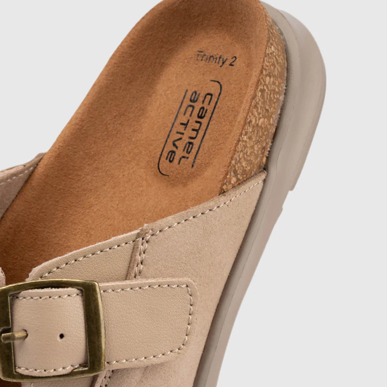 camel active Women Trinity 2 Leather Classic Clogs Sandals -752551-CV01SV-53-ALMOND - Image 5