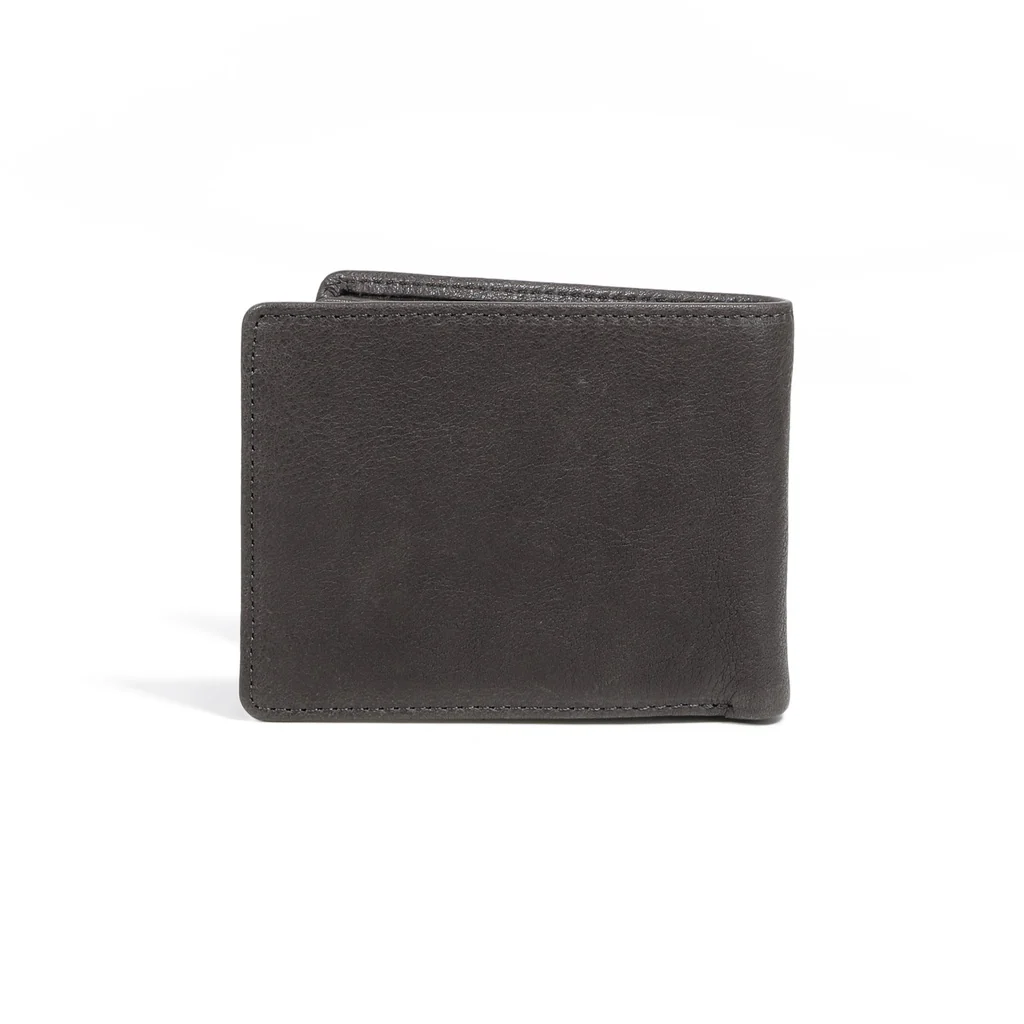 camel active Men's Genuine Cowhide Leather Bi Fold Wallet 9 Card Slots Drum Finished - Grey SBF9B08HBG9#GRY - Image 3