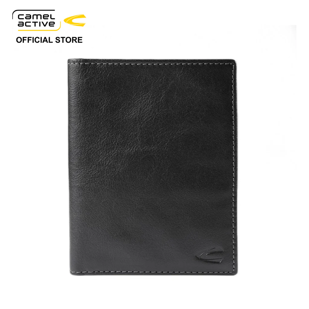 camel active Men's Genuine Cowhide Leather Casual Passport Holder - Black PH810CC5#BLK