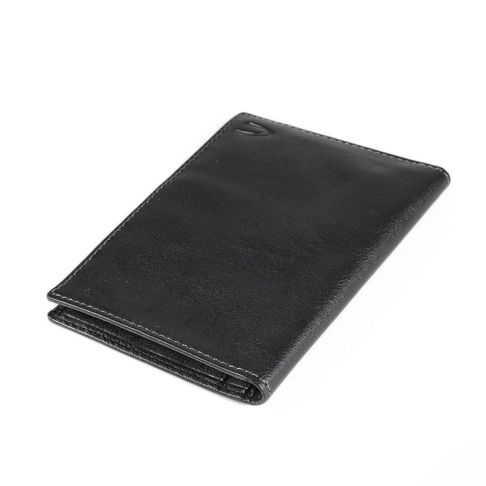 camel active Men's Genuine Cowhide Leather Casual Passport Holder - Black PH810CC5#BLK - Image 6