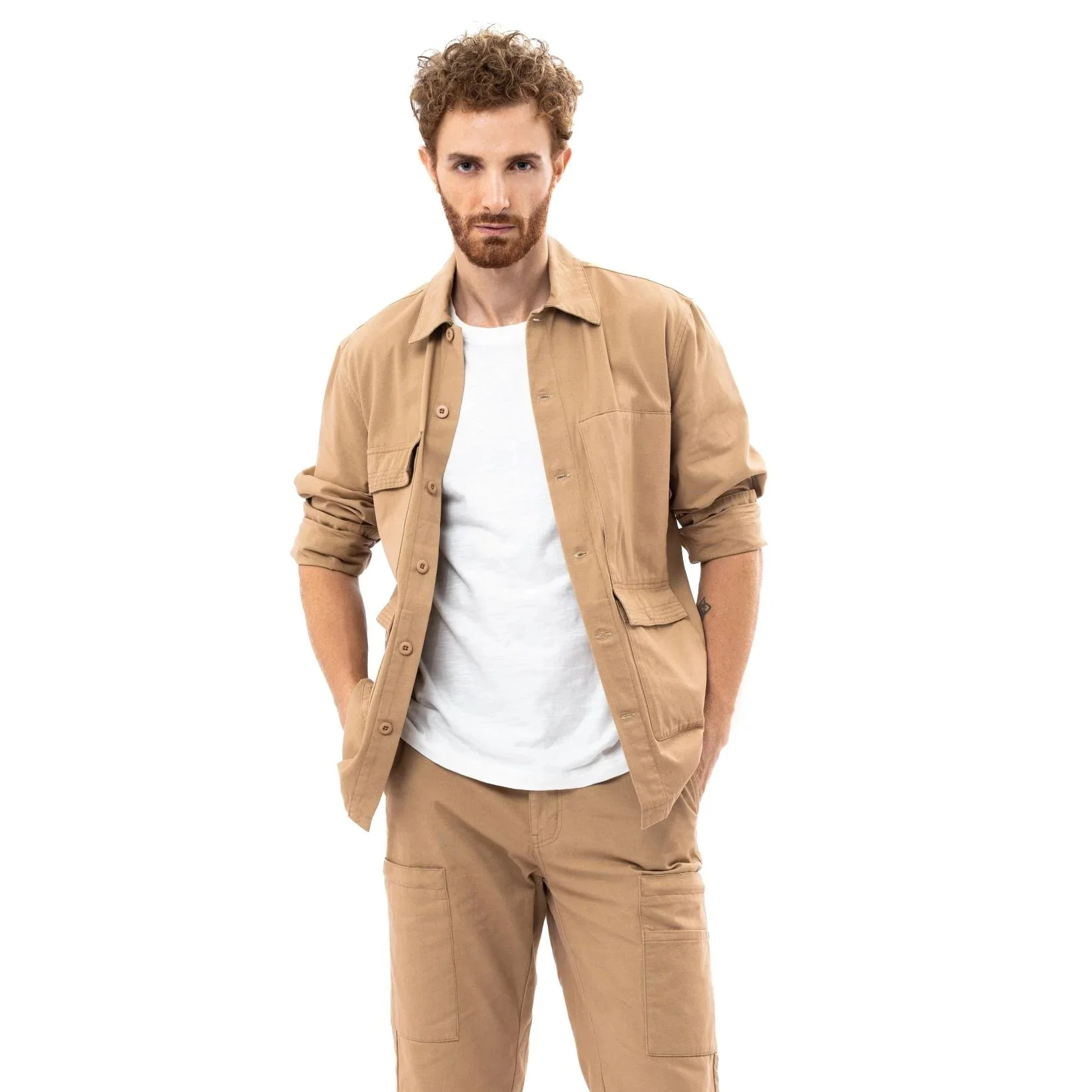 camel active Men 100% Cotton Field Jacket - Regular Fit Lightweight Cotton Canvas Brown Jacket 600-AW23H0256 - Image 3