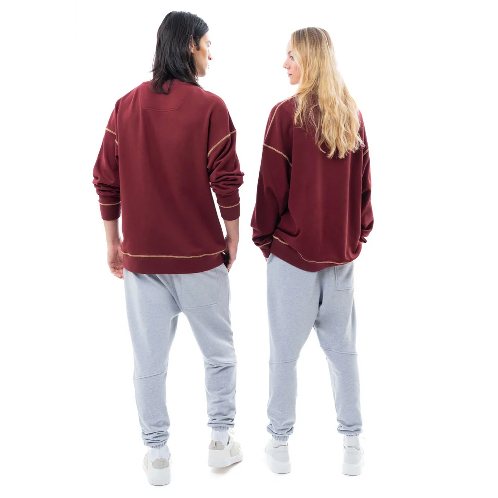 C by camel active Unisex Sweater - Oversized with Absorbent Cotton Terry Maroon Sweater 290-AW23CF208 - Image 5