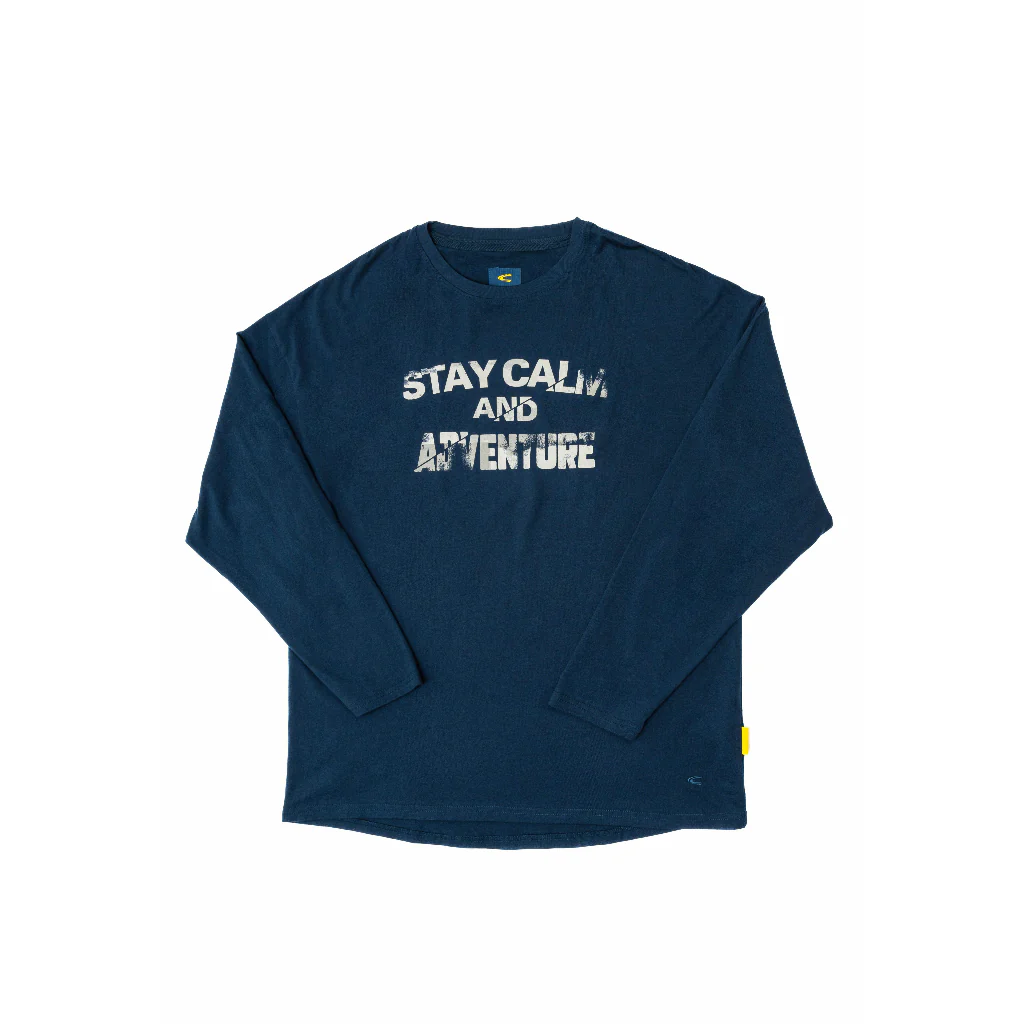 C by camel active Unisex Long Sleeve T-Shirt - Oversized Comfy Cotton Navy Blue Tee 290-SS23CF203 - Image 6
