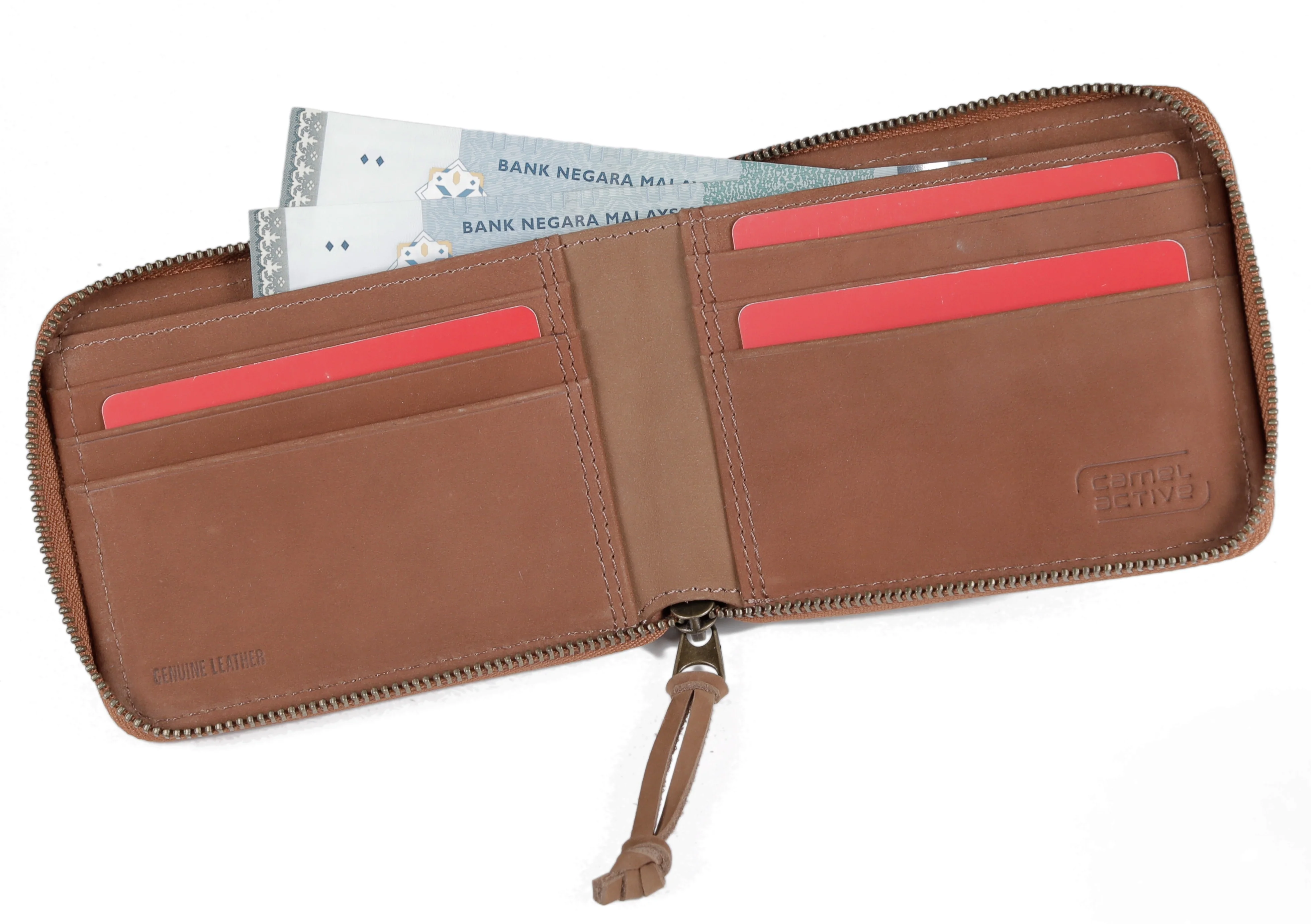 Casual Zipper Genuine Genuine Leather Wallet - Image 3