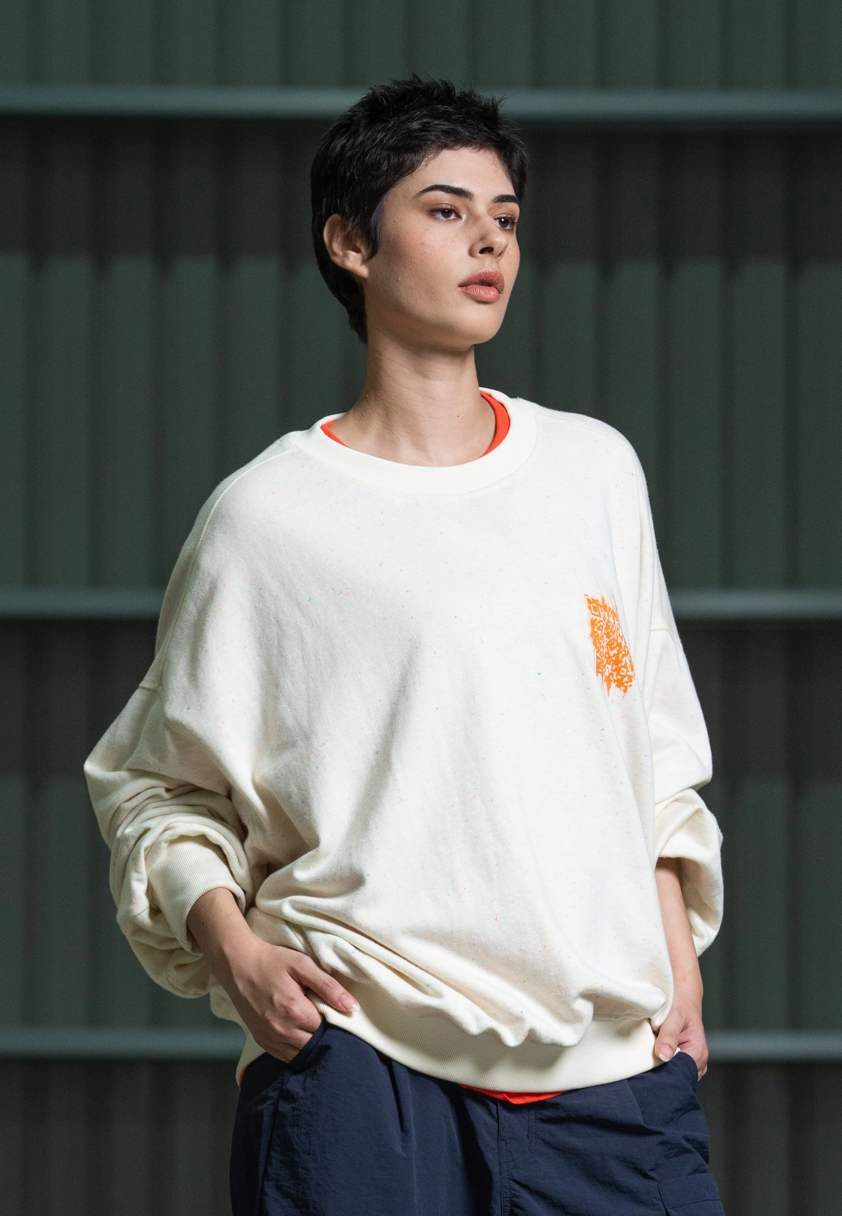 C by camel active Unisex Cropped Sweater - Oversized Cotton-Poly Blend Cream Sweater 290-Z25CF220 - Image 7