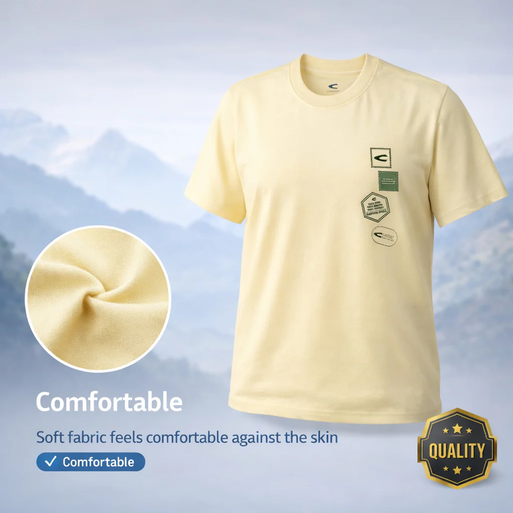 C by camel active Unisex Loose Fit Graphic T-Shirt - LT Yellow 282-X26C2936 - Image 4