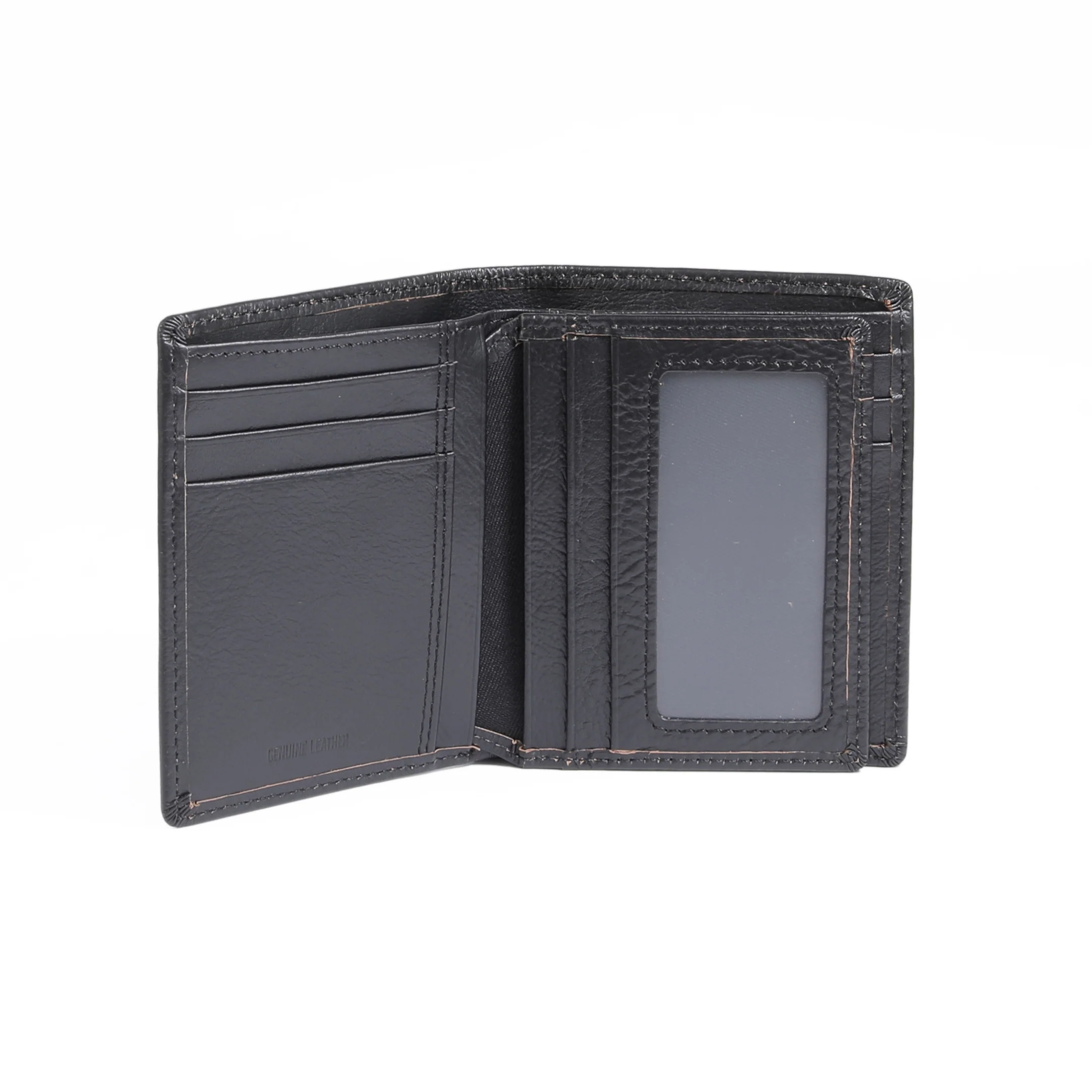 camel active Men Bi Fold Wallet Leather 10 Card Compartments Grainy Finished Black VWF6B10GY6#BLK - Image 4