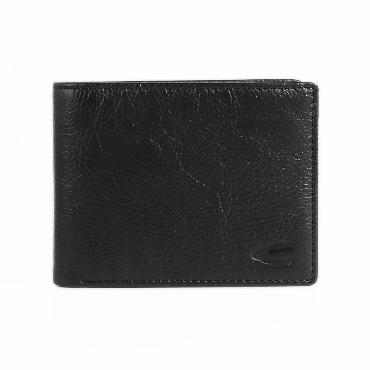 camel active Men Bi Fold Wallet Leather 9 Card Compartments Grainy Finished Black SBF6B05GY6#BLK