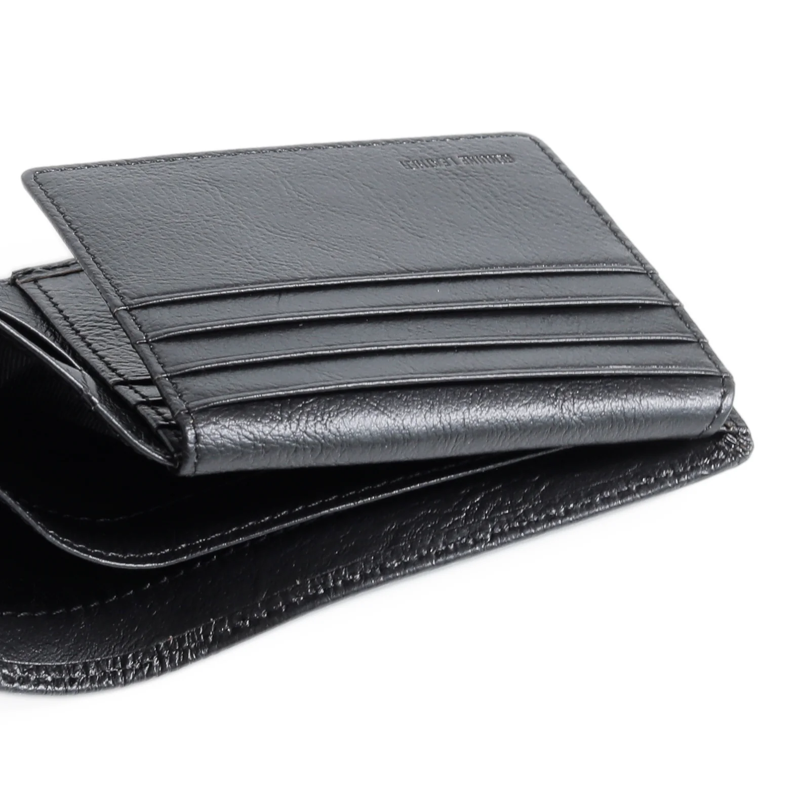 camel active Men Bi Fold Wallet Leather 9 Card Compartments Grainy Finished Black UBF6B06GY6#BLK - Image 6
