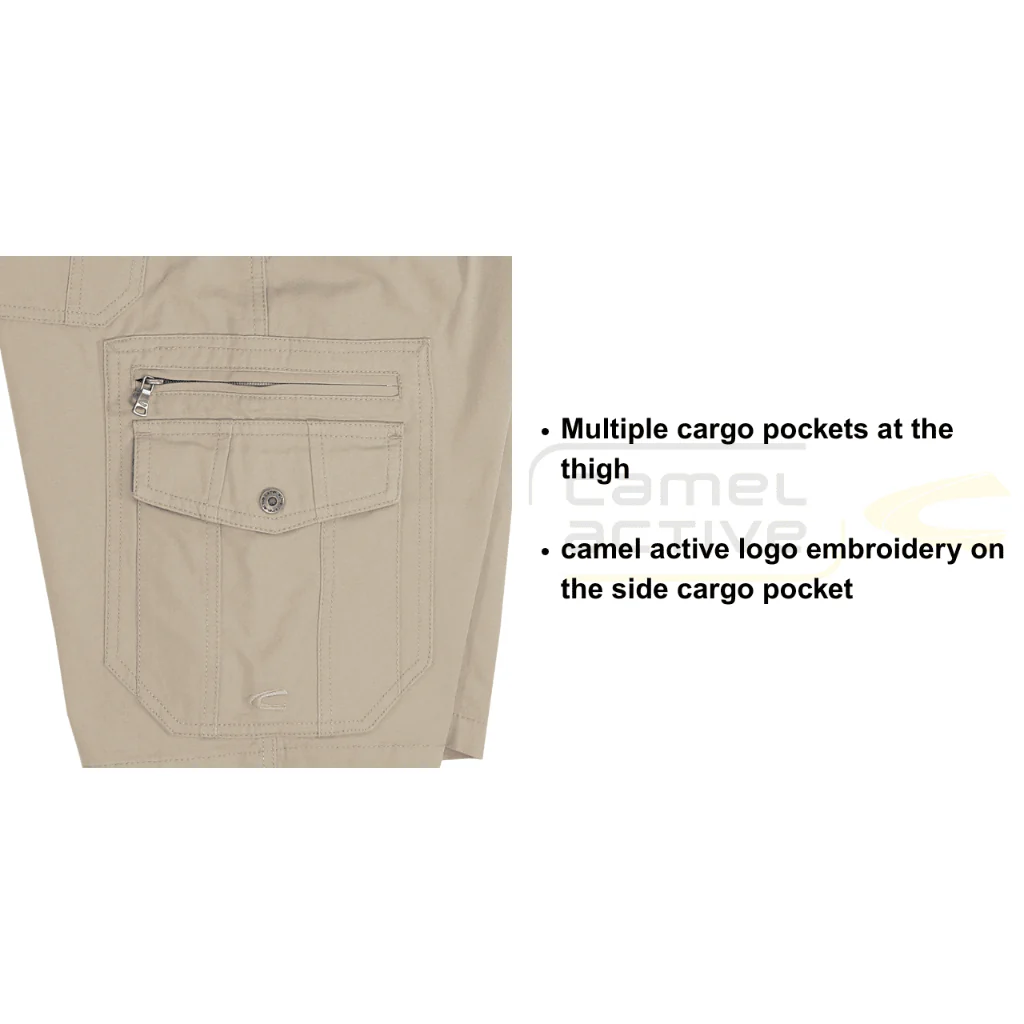 camel active Men Cargo Shorts - Regular Fit Cotton Canvas Multicolours Short Pants 9-303Z25CT0928 - Image 5