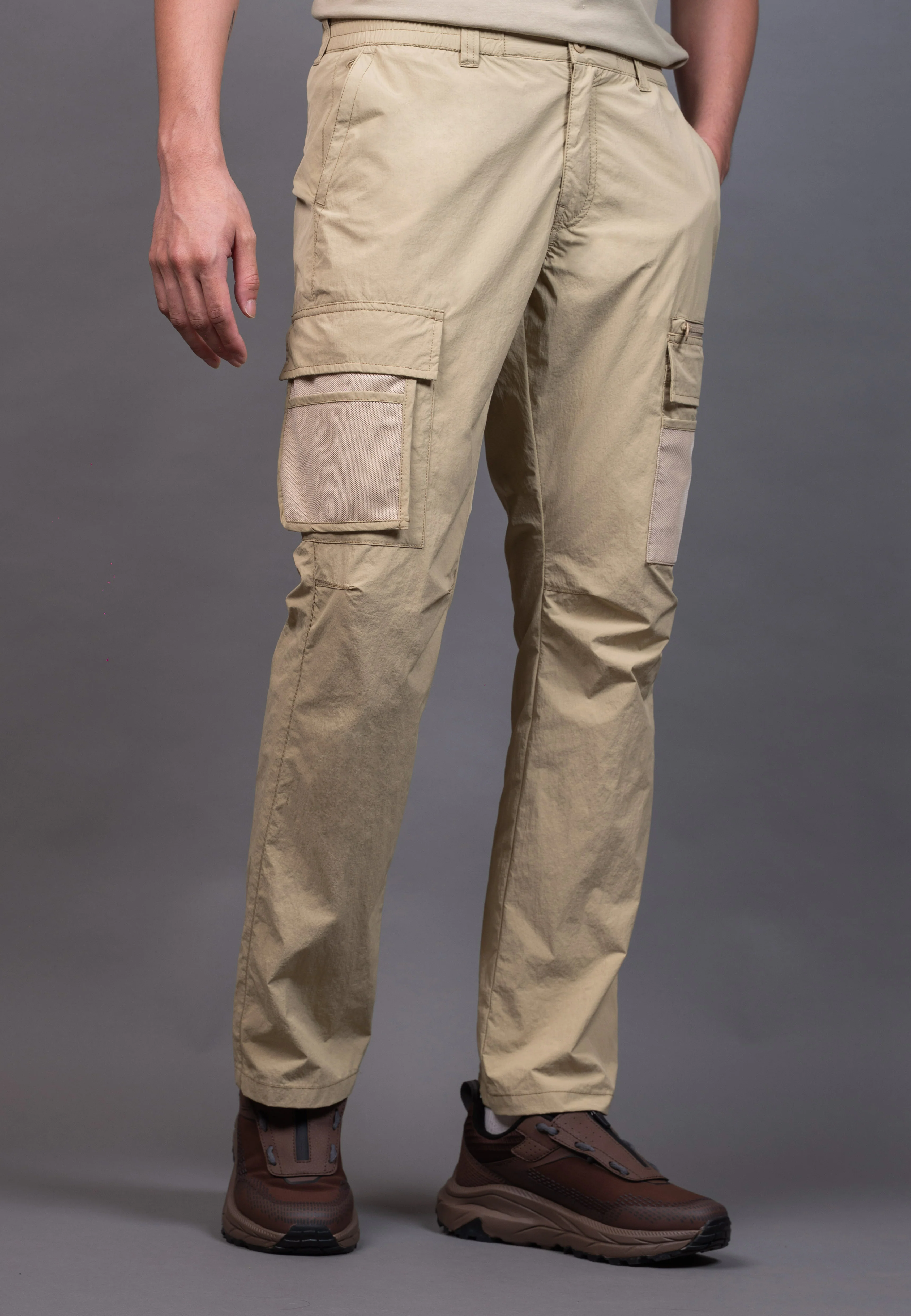 camel active Men Regular Cargo Pants with Multiple-pocket in Mid Curry Performance Nylon 300-X26H0941 - Image 2