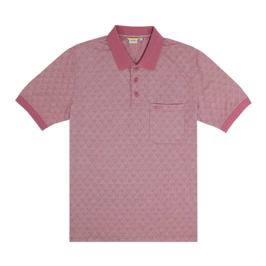 camel active Men Polo Shirt - Regular Fit Cotton Poly Jacquard Red Polo-T 9-280X26JAC1186 - Image 2