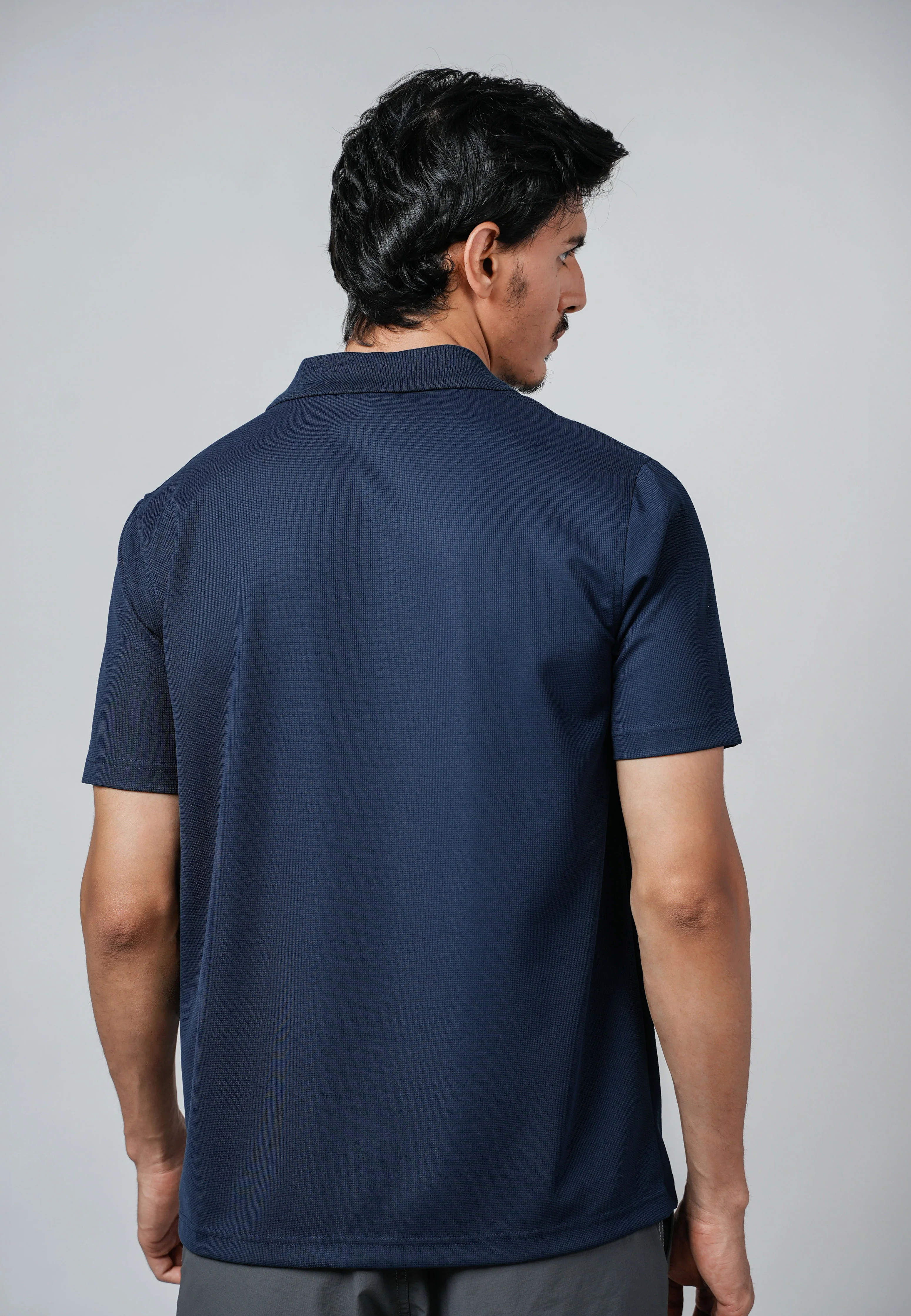 camel active Men Polo Shirt - Regular Fit Nylon-Spandex Blend Dark Navy Polo-T 280-Z25H1180 - Image 4
