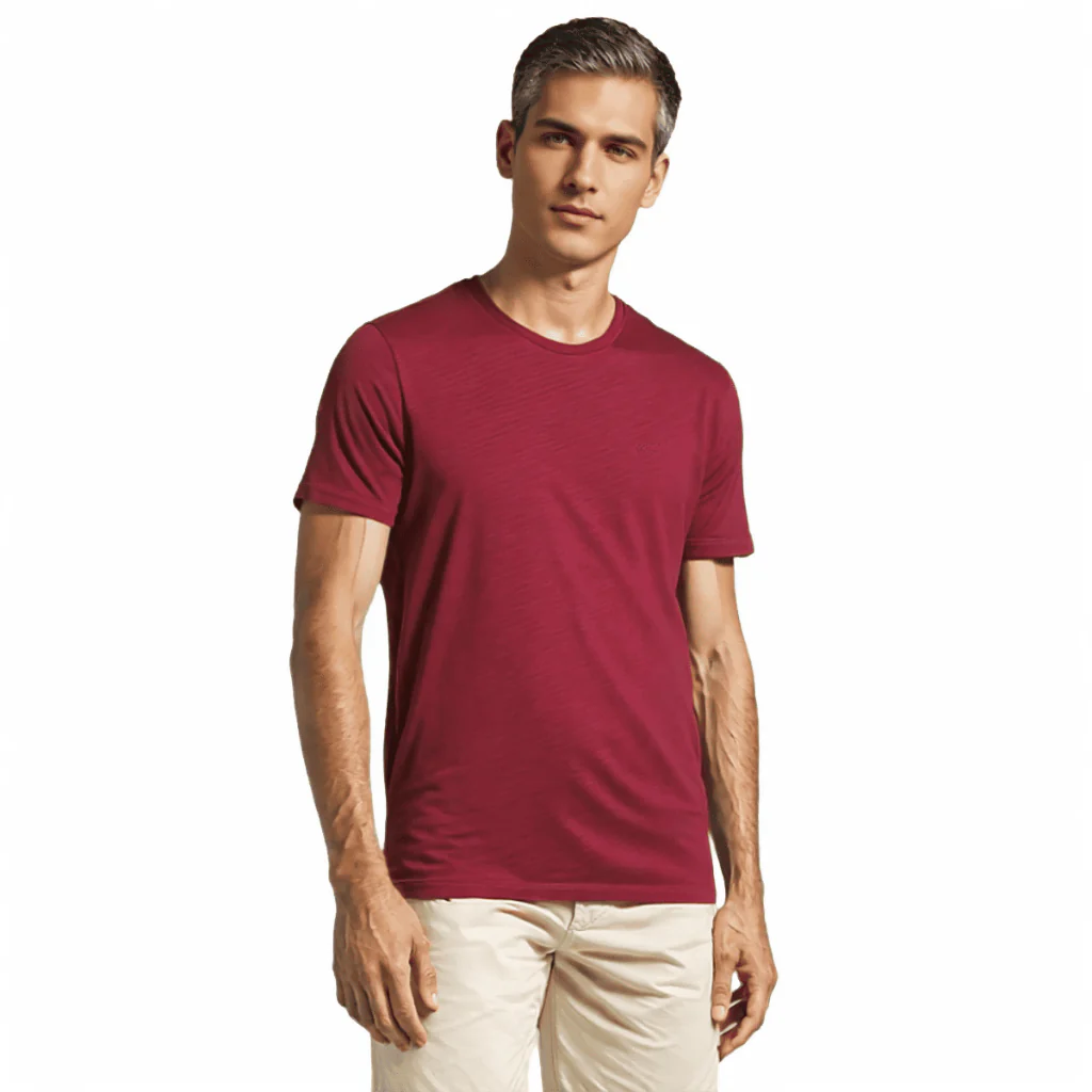 camel active Men Round Neck T-Shirt - Regular Fit 100% Cotton Multicolours Tee 9-282Y21CR2703 - Image 4