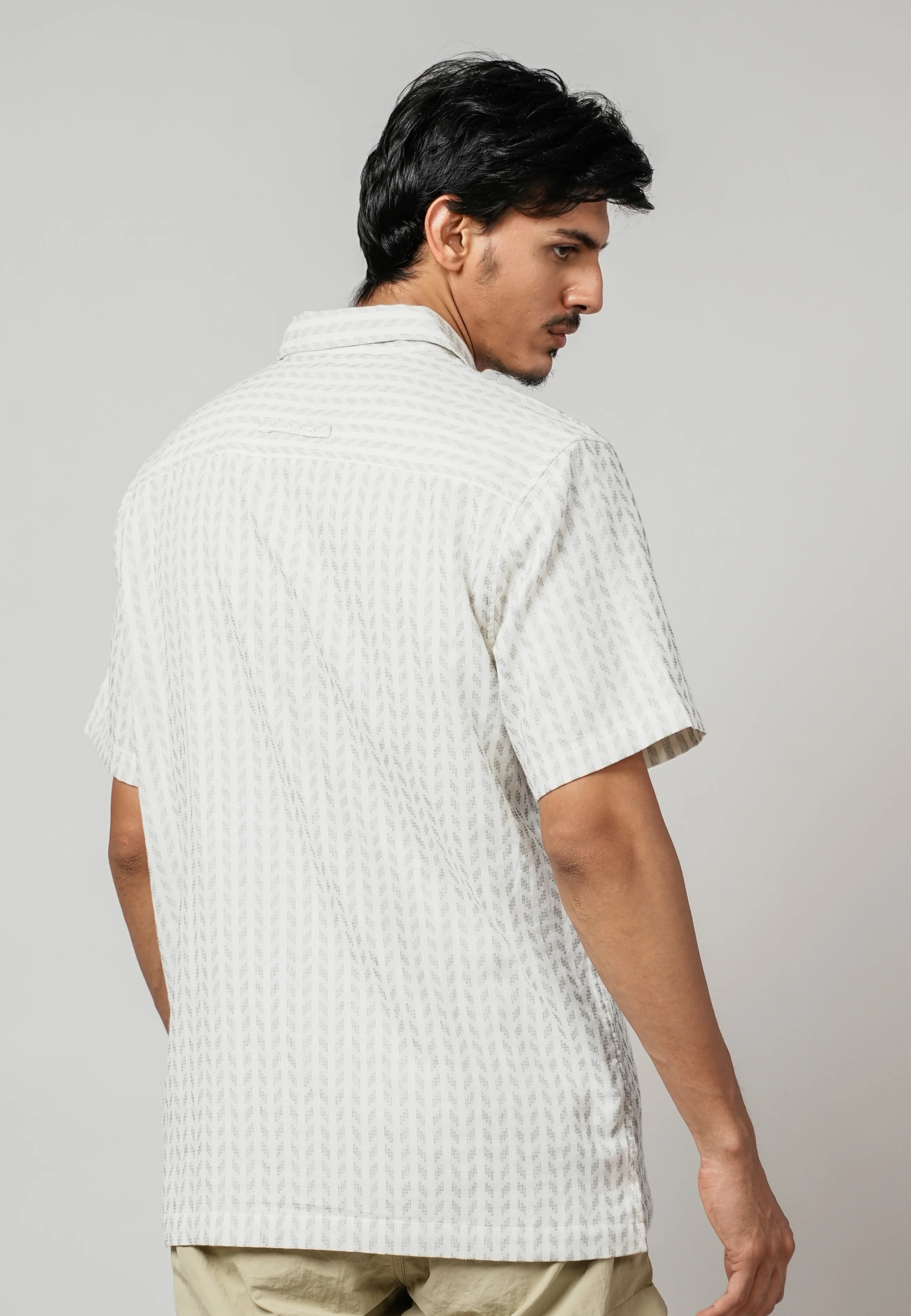 camel active Men Short Sleeve Shirt - Regular Fit Cotton Dobby Martini Olive Shirt 102-Z25H1877 - Image 4