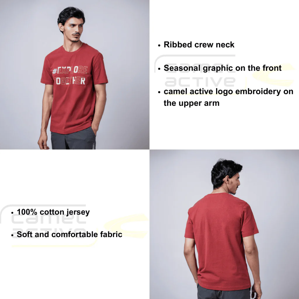 camel active Men T-Shirt - Regular Fit 100% Cotton Chili Pepper Graphic Print Tee 282-Z25H2916 - Image 5