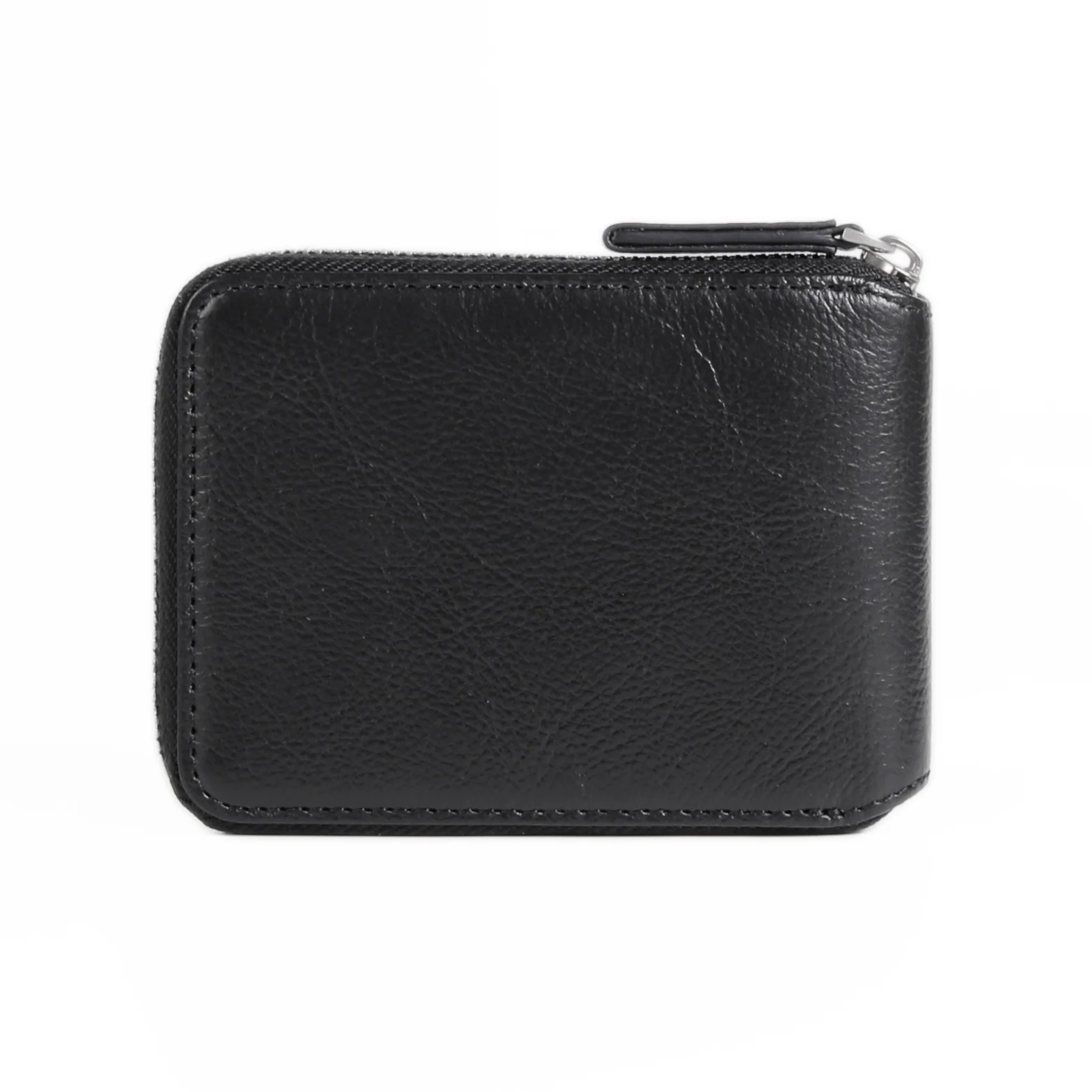 camel active Men Zip Bi Fold Wallet Leather 6 Card Compartments Grainy Finished Black ZSW6B08GY6#BLK - Image 2
