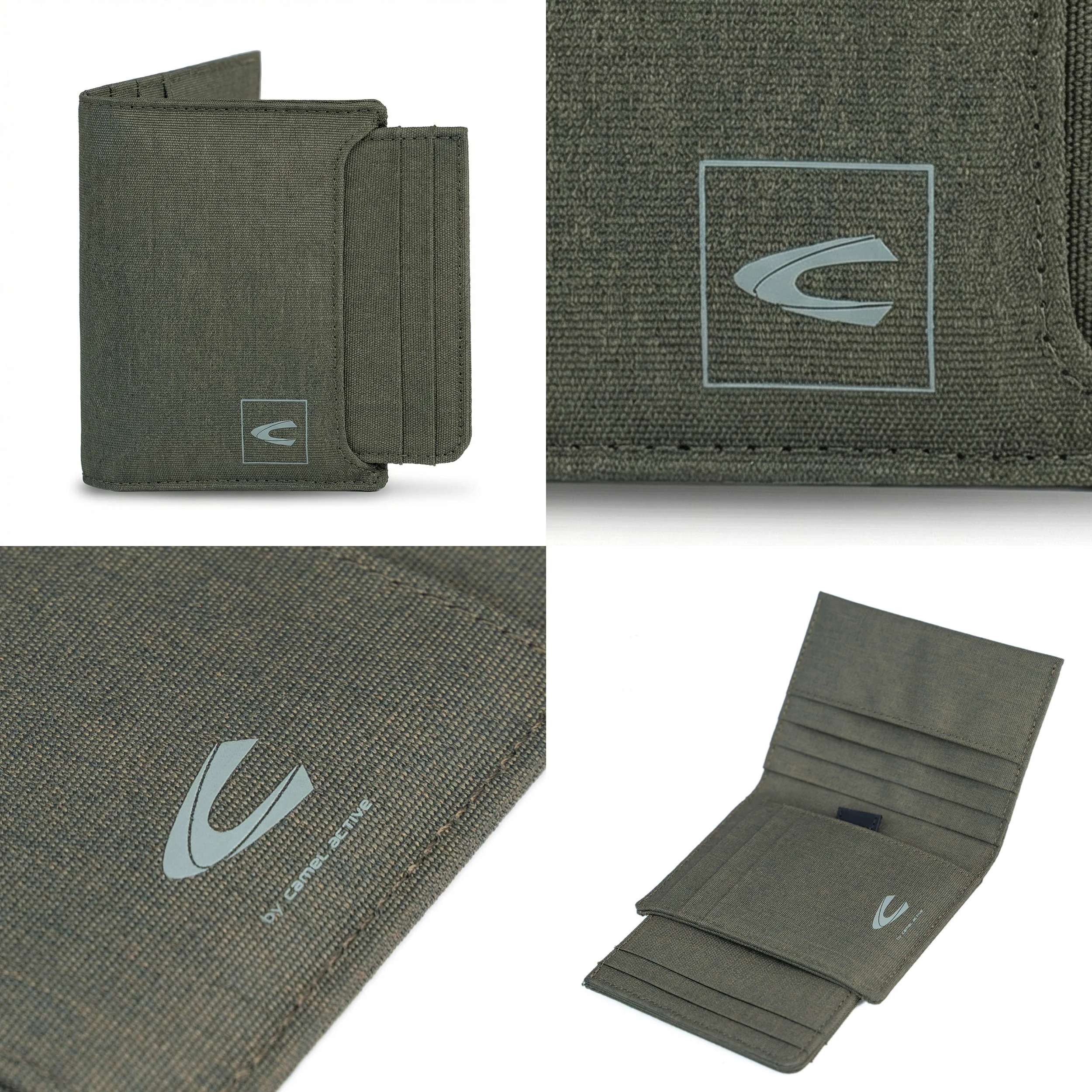 Bi Fold Wallet Nylon 8 Card Compartments with 1 Detachable Card Holder Olive (VW6802NL6#OLV) - Image 9