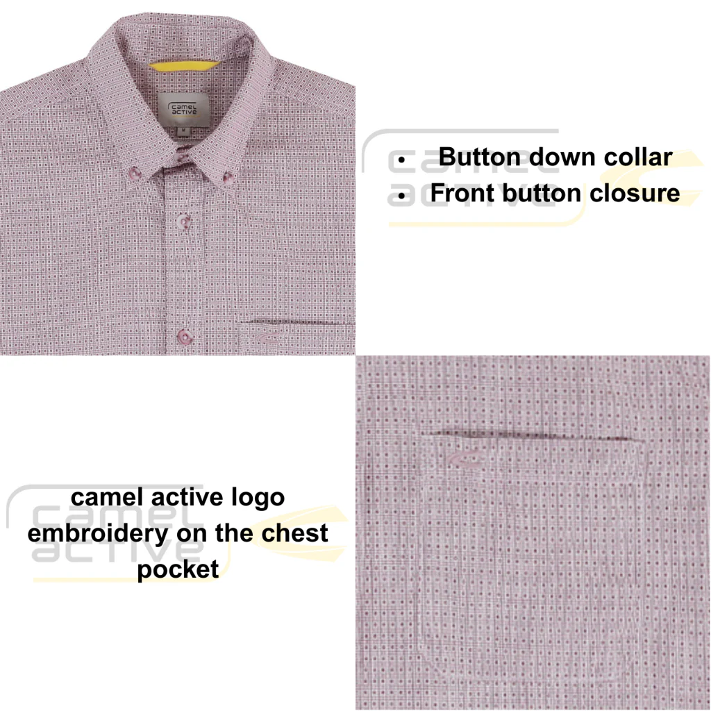 camel active Men's Breathable Comfort Regular Fit Classic Checkered Shirt Red 9-102X26DBY1888 - Image 5
