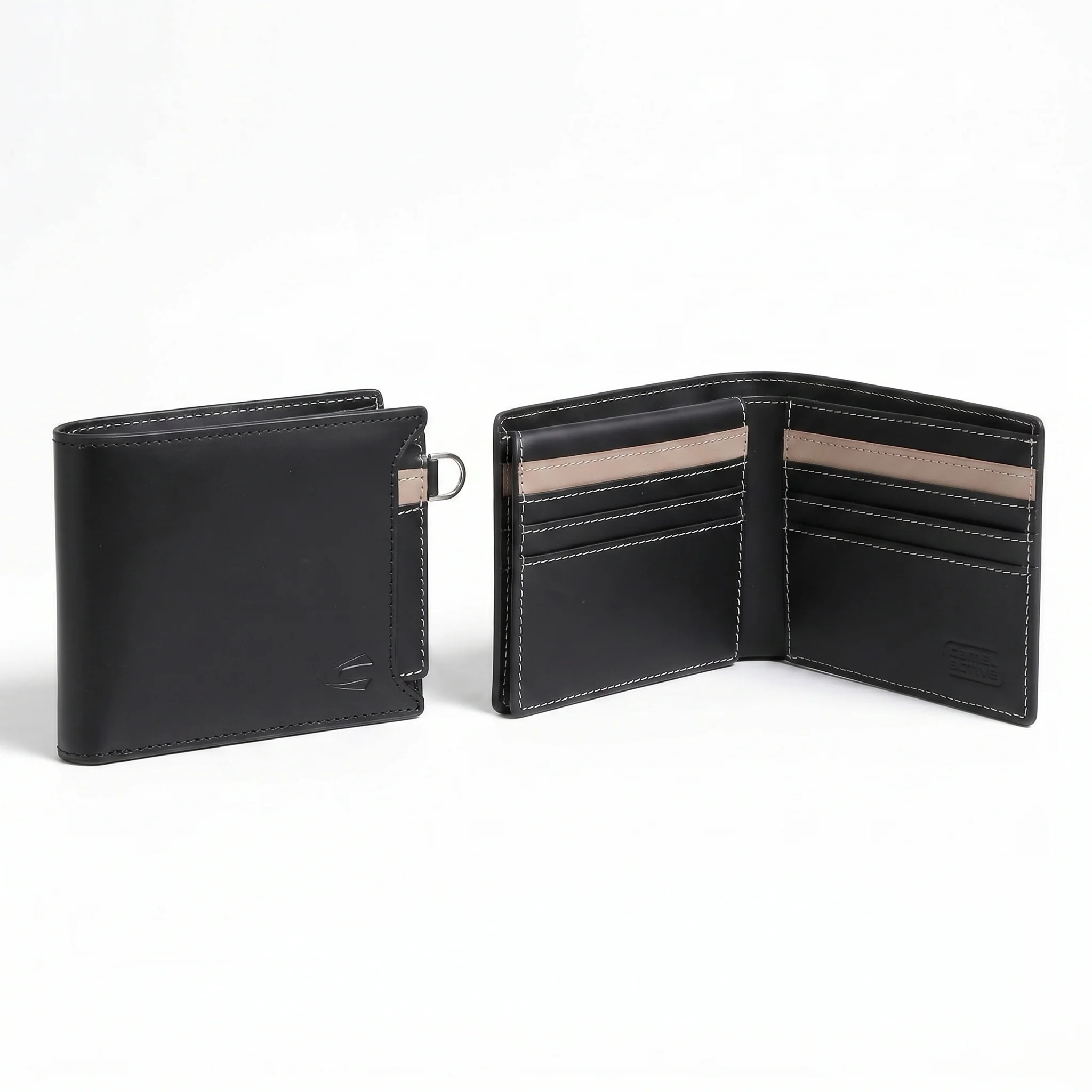 Bi Fold Wallet Leather 12 Card Compartments with 1 Detachable Card Holder Black (UBF6806CM6#BLK) - Image 4