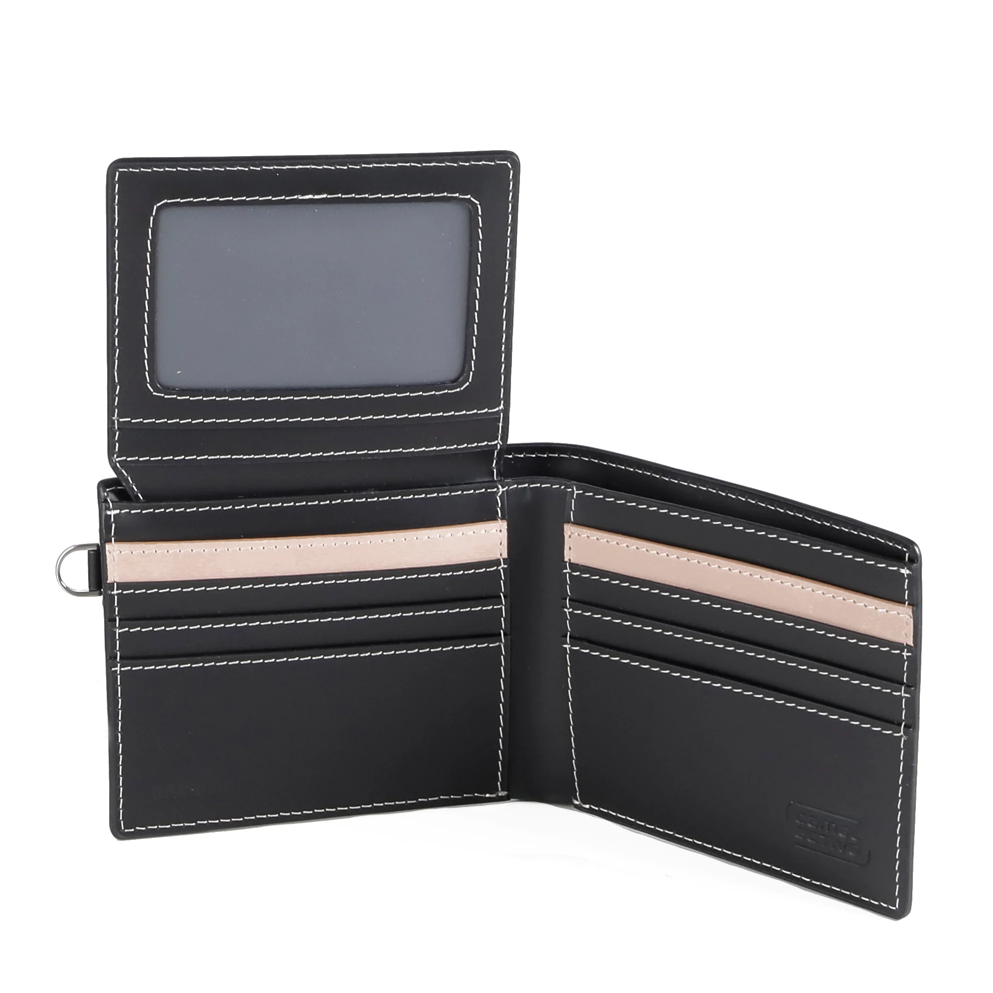 Bi Fold Wallet Leather 12 Card Compartments with 1 Detachable Card Holder Black (UBF6806CM6#BLK) - Image 7