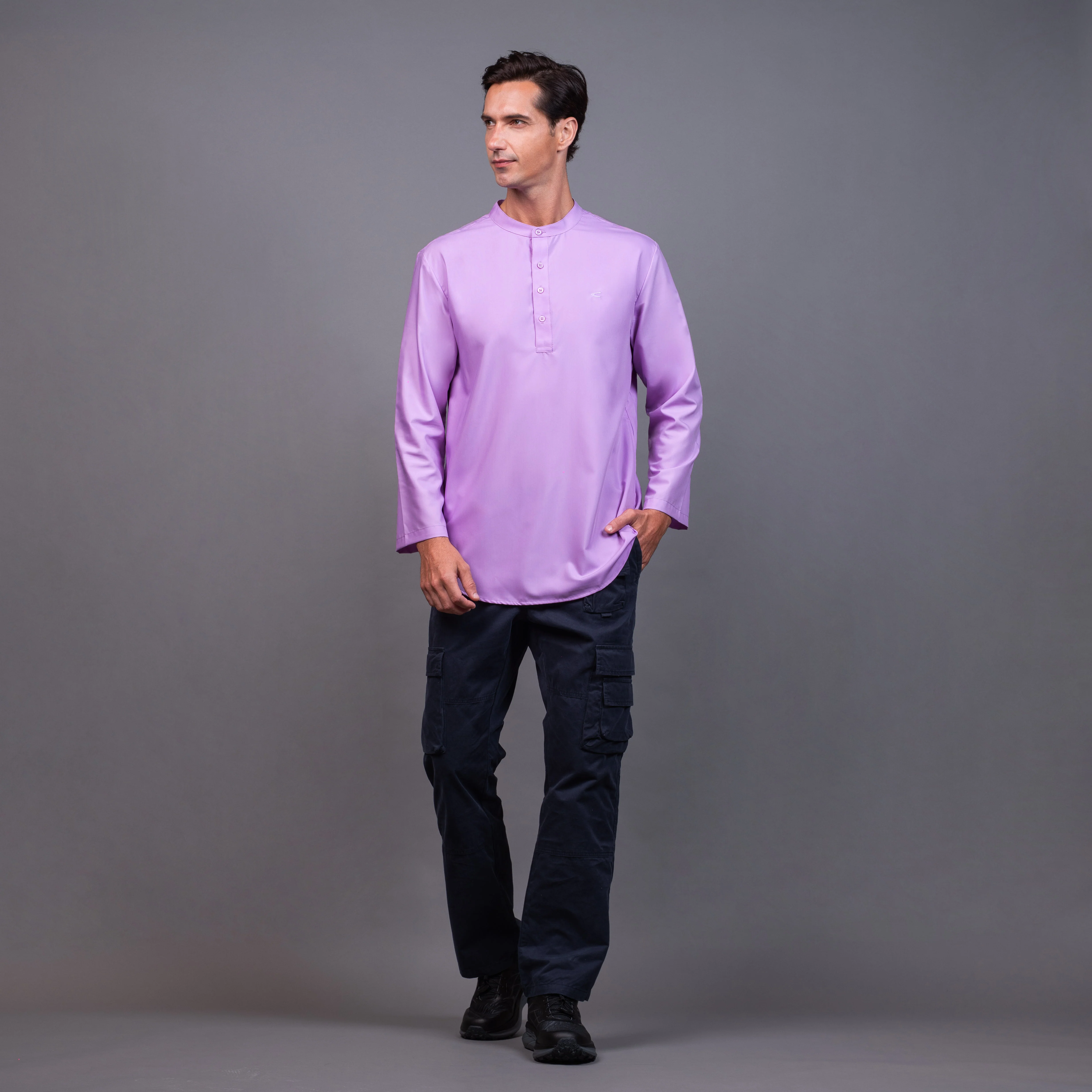 camel active Men's Regular Fit Long Sleeve Kurta Microfabric Modal Multicolour 9-104X26SLD1895 - Image 15