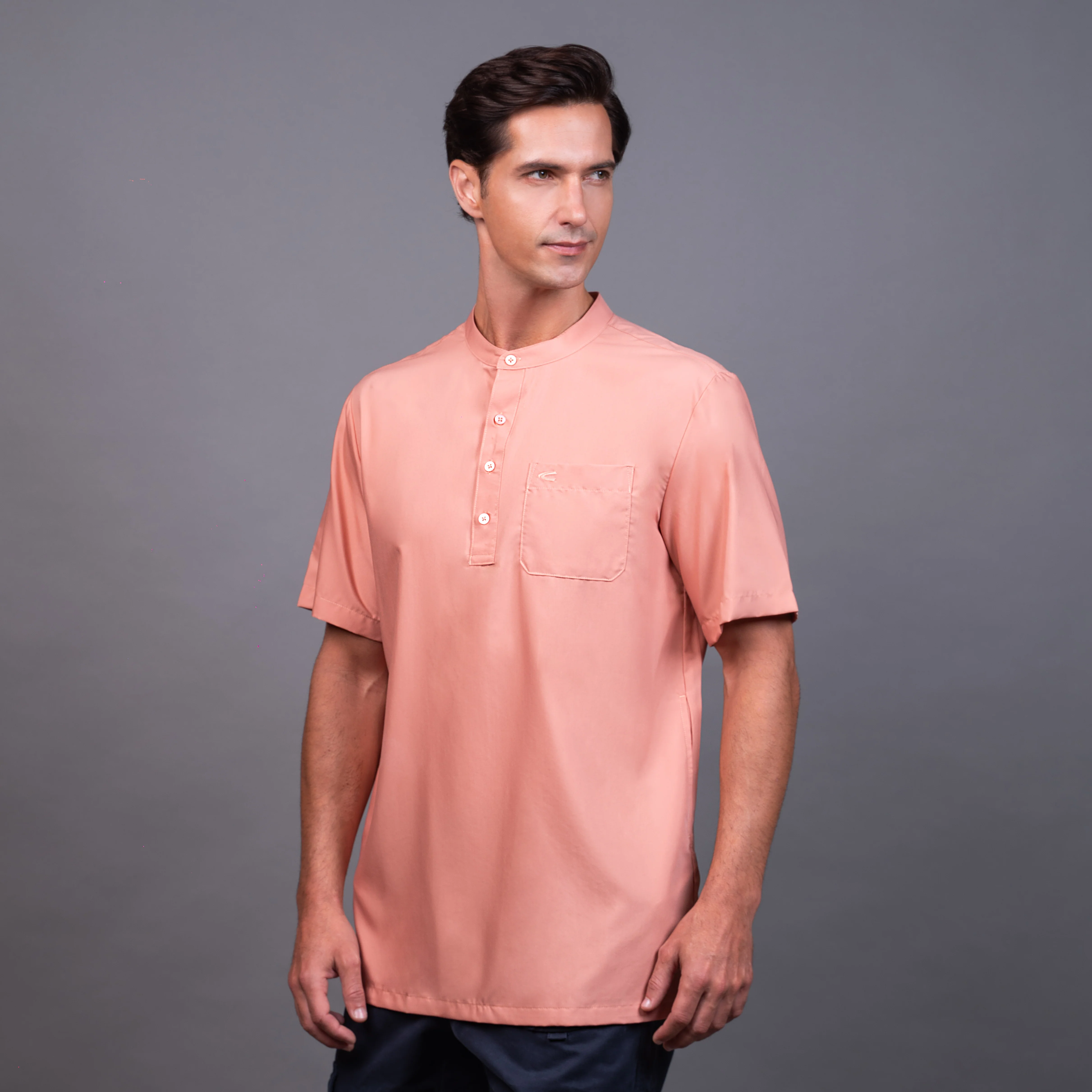 camel active Men's Lightweight Comfy Regular Fit Short Sleeve Kurta Multicolour 9-102X26SLD1894 - Image 14