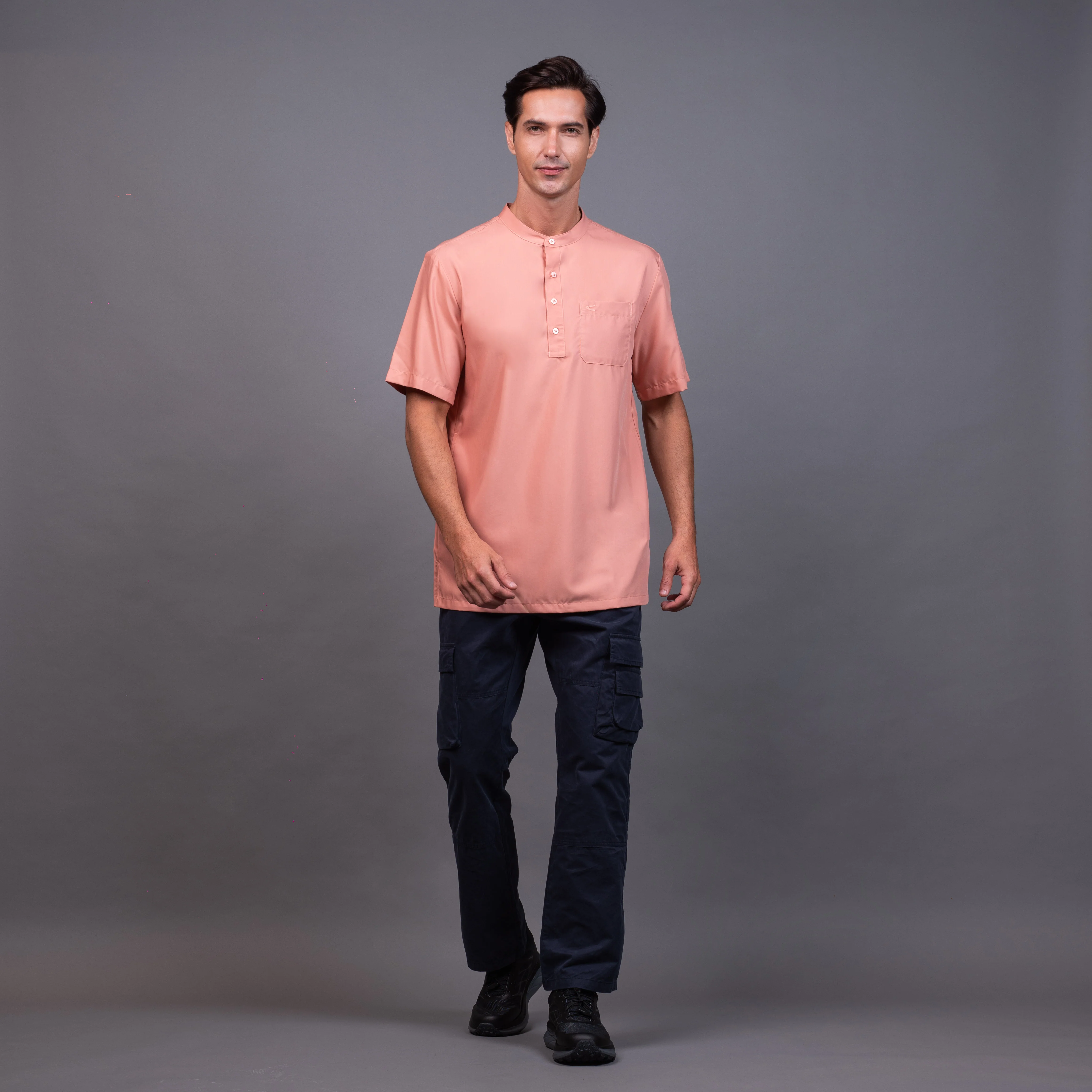 camel active Men's Lightweight Comfy Regular Fit Short Sleeve Kurta Multicolour 9-102X26SLD1894 - Image 16