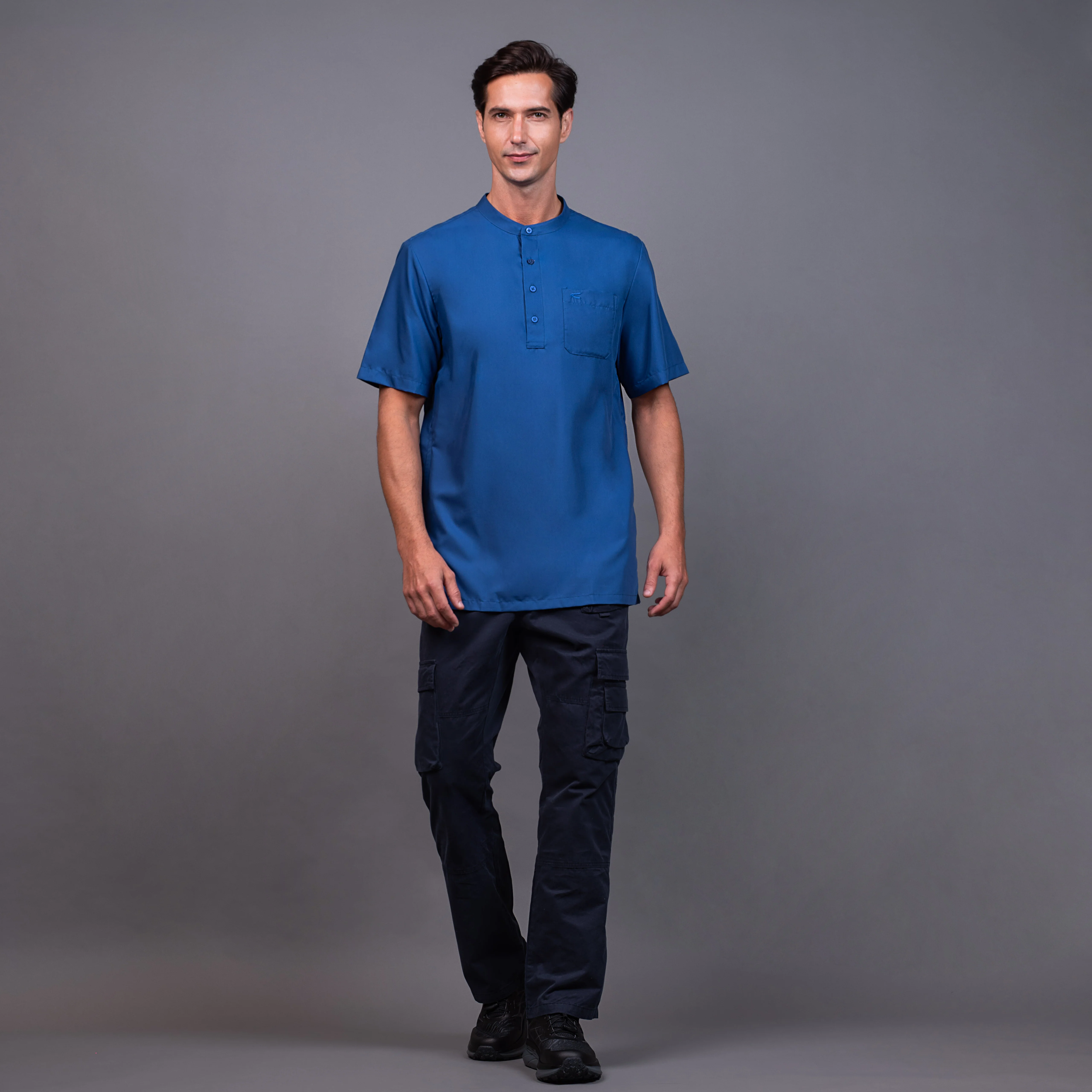 camel active Men's Lightweight Comfy Regular Fit Short Sleeve Kurta Multicolour 9-102X26SLD1894 - Image 24