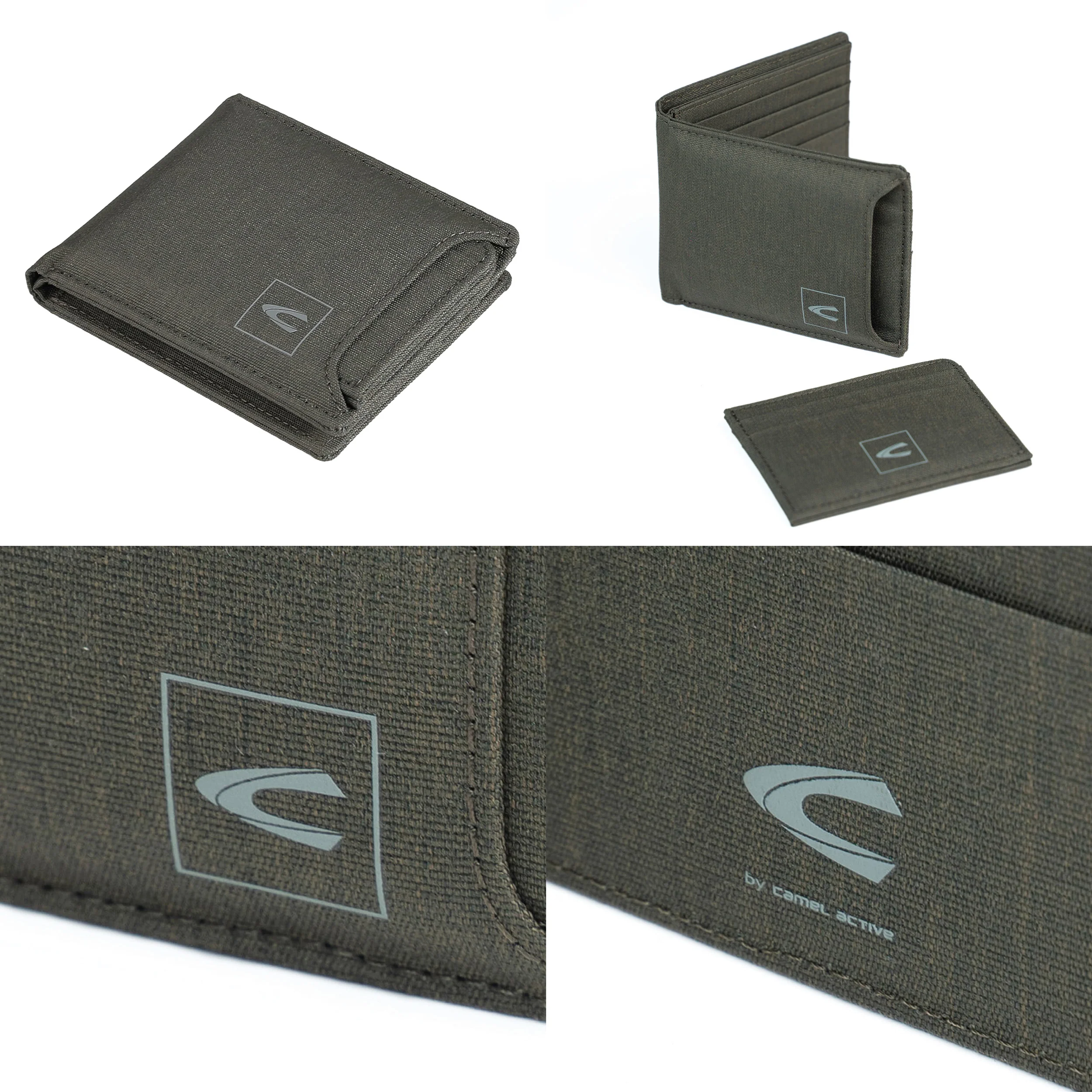 Bi Fold Wallet Nylon 8 Card Compartments with 1 Detachable Card Holder Olive (SW6801NL6#OLV) - Image 10