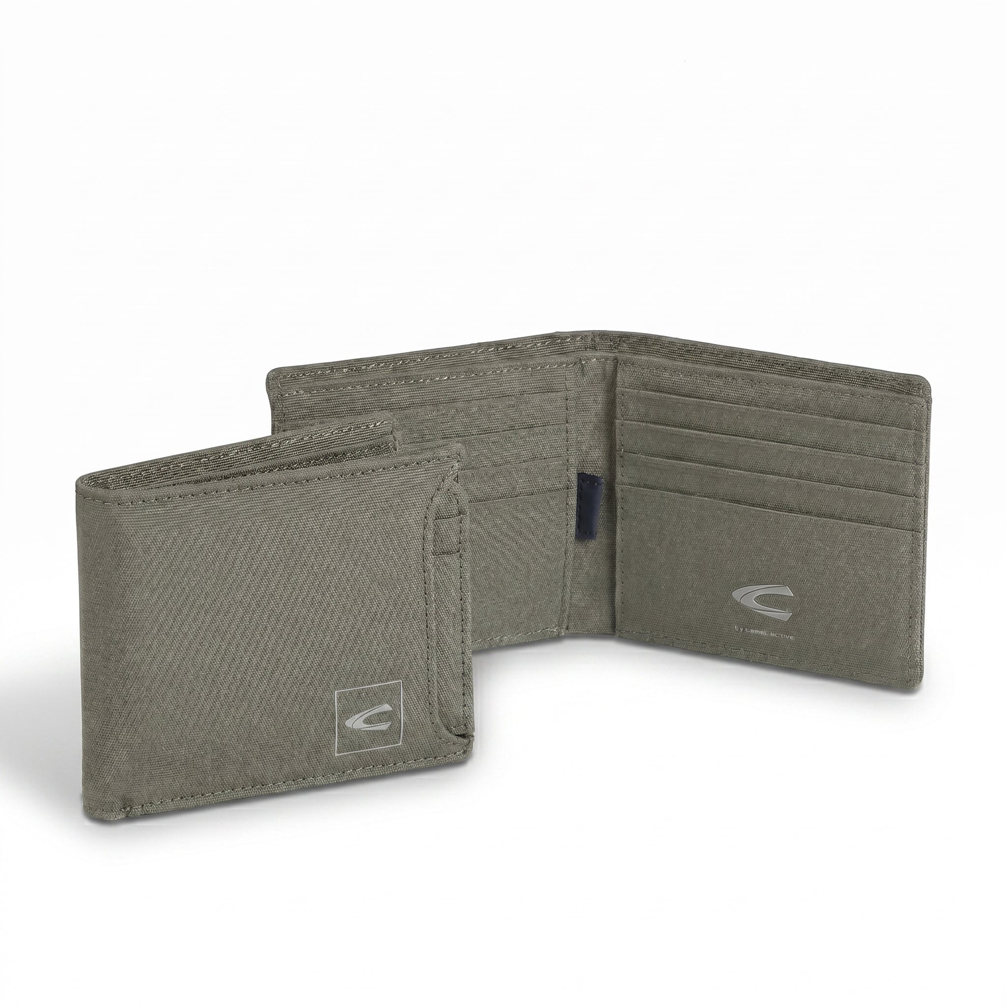 Bi Fold Wallet Nylon 8 Card Compartments with 1 Detachable Card Holder Olive (SW6801NL6#OLV) - Image 4