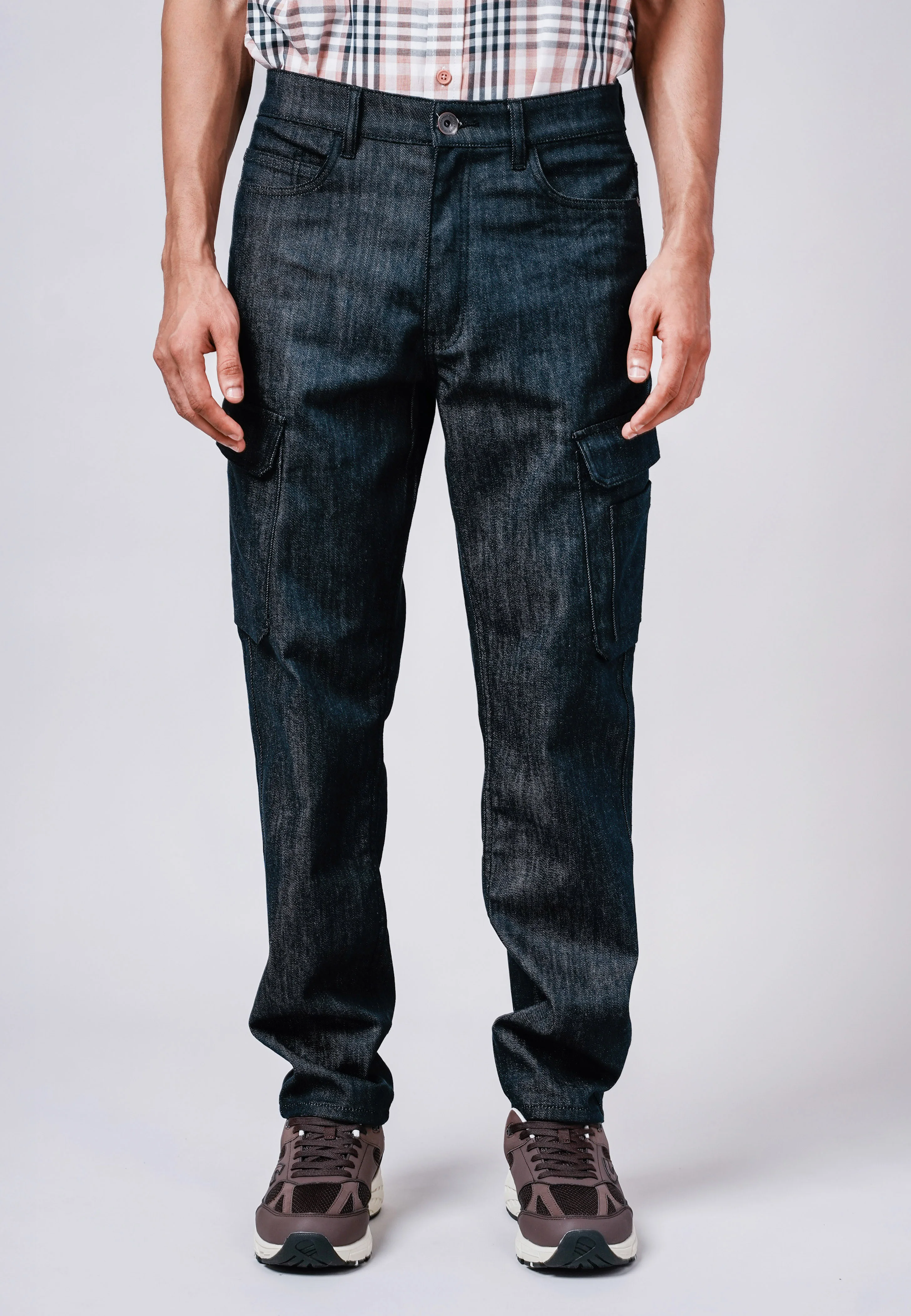 camel active Men Cargo Jeans 208 - Loose Fit Cotton Blend Stretch Denim Navy Blue Jeans 208-Z25HN533 - Image 2