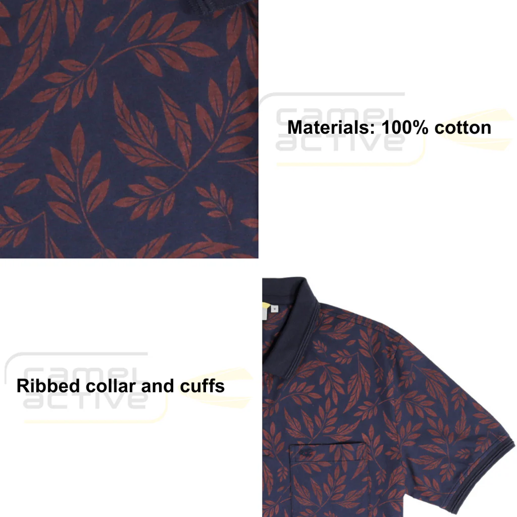 camel active Polo Shirt - Regular Fir 100% Cotton Navy Polo-T 9-280X26PRT1192 - Image 4